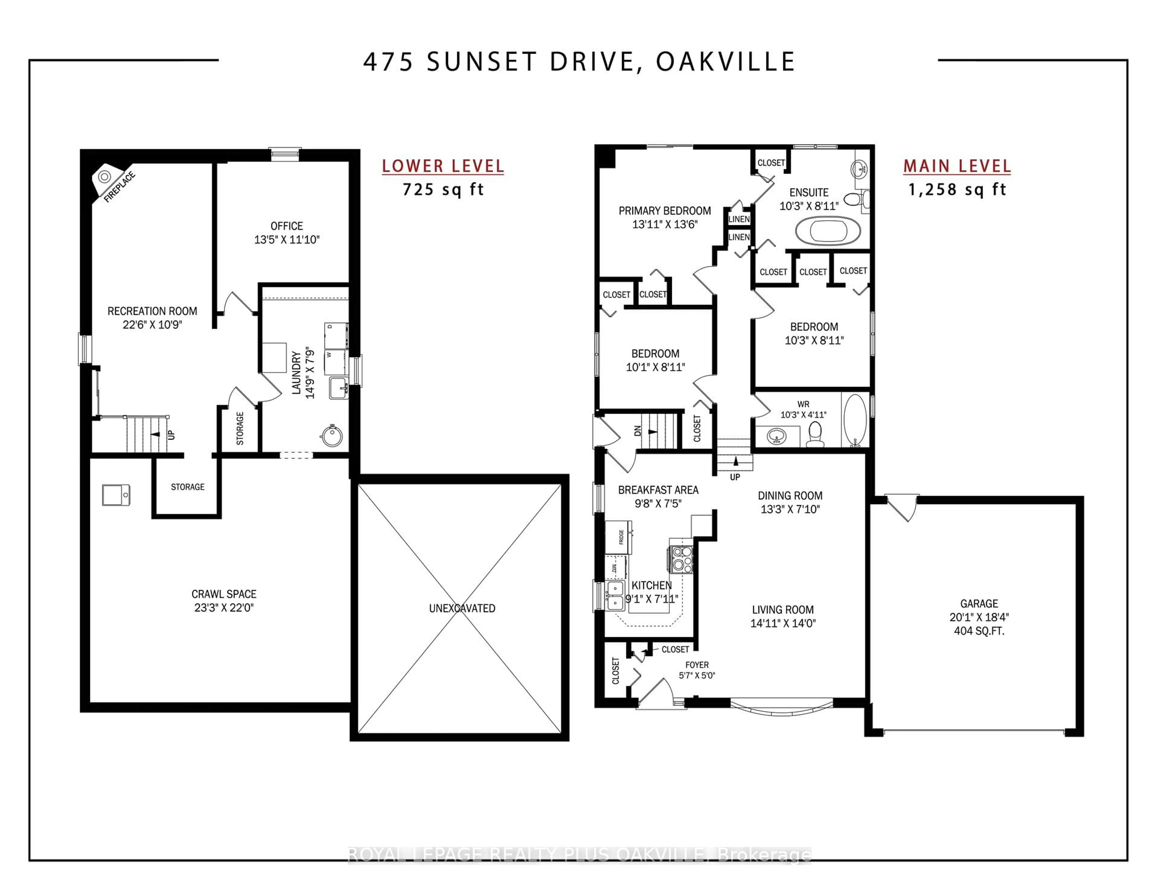 Floor plan for 475 Sunset Dr, Oakville Ontario L6L 3N3