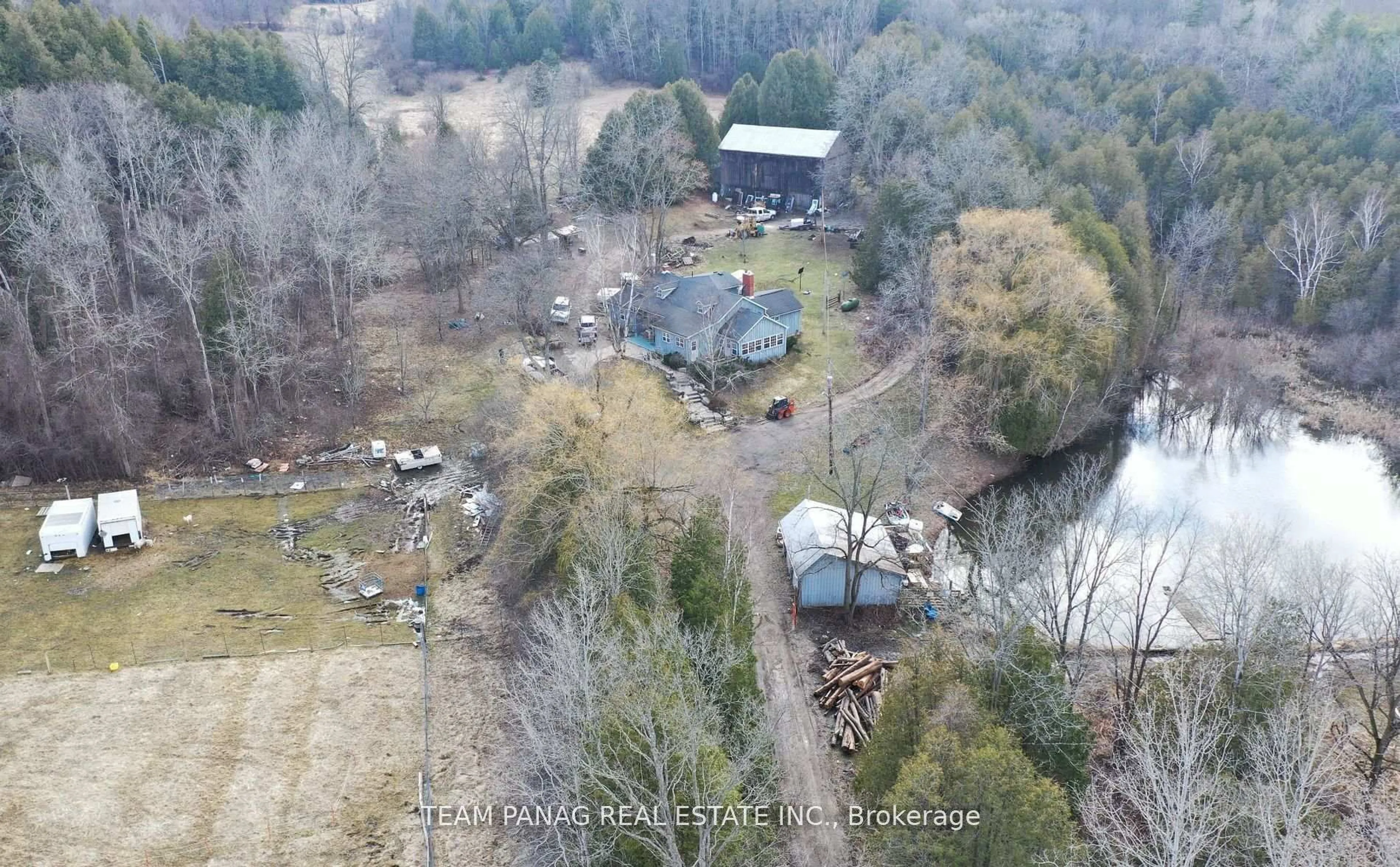 A pic from outside/outdoor area/front of a property/back of a property/a pic from drone, forest/trees view for 17130 The Gore Rd, Caledon Ontario L7K 2M4