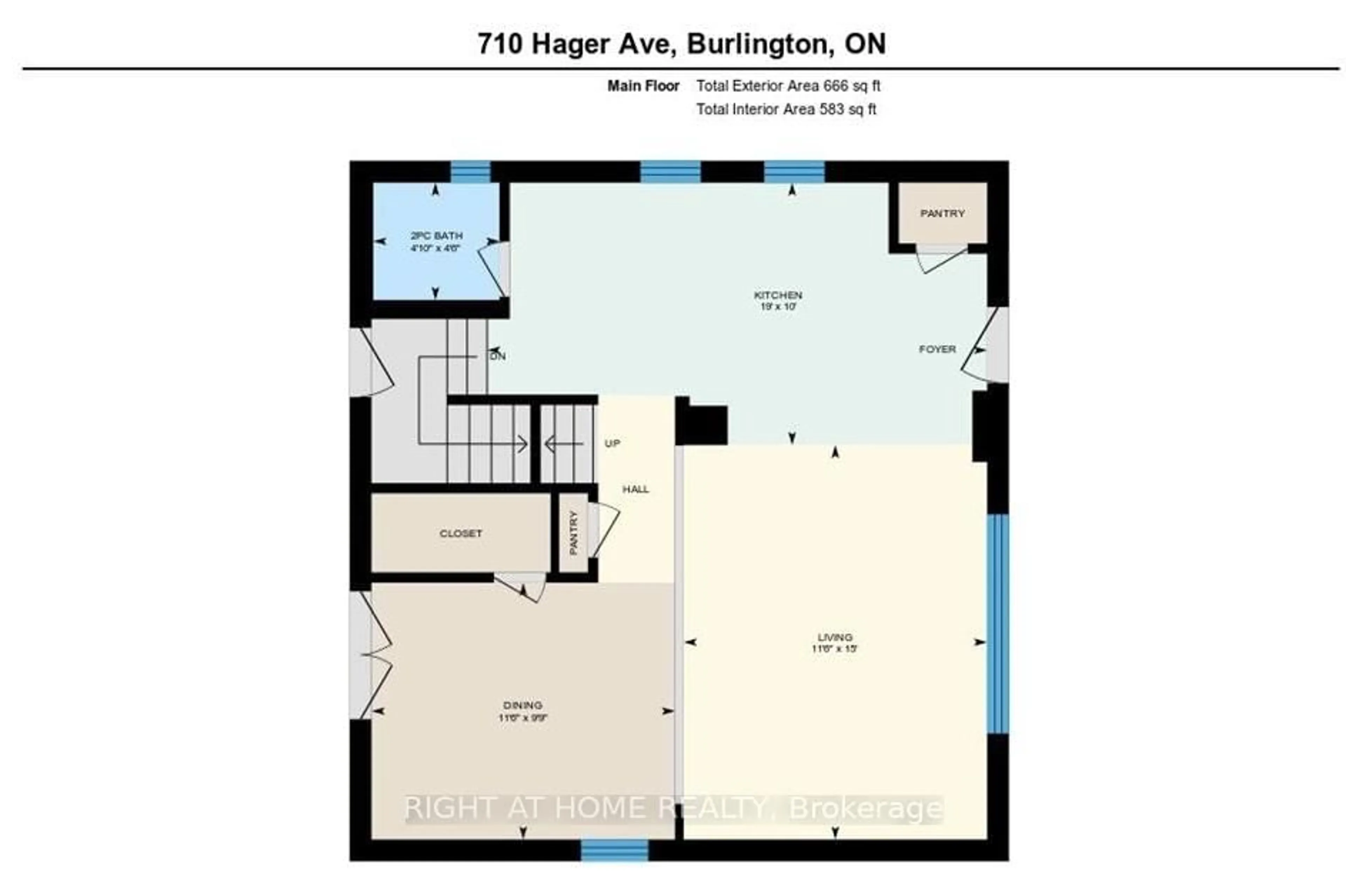 Floor plan for 710 Hager Ave, Burlington Ontario L7S 1R1
