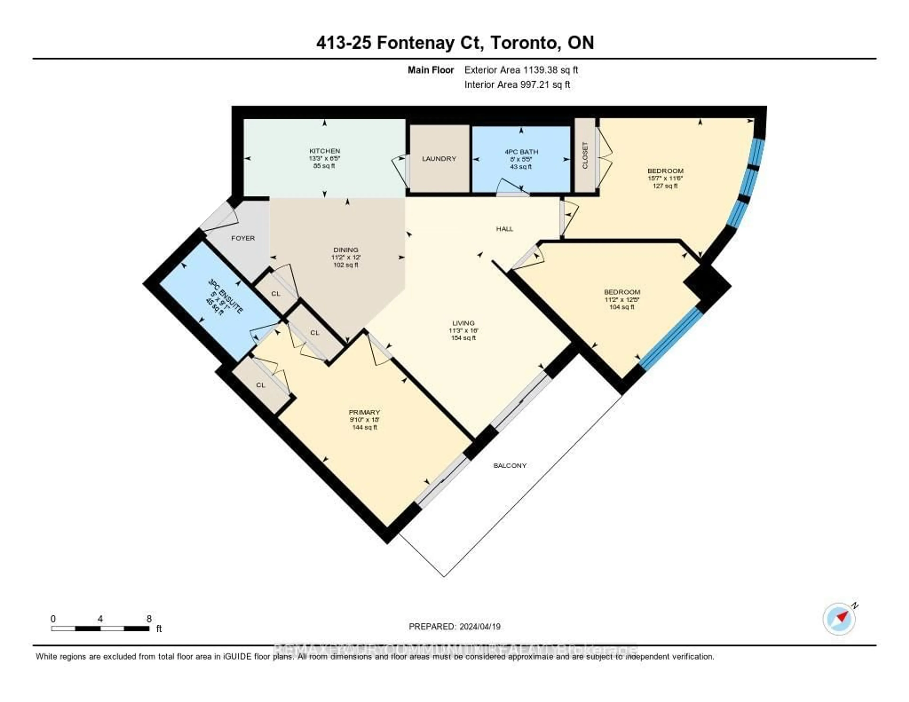 Floor plan for 25 Fontenay Crt #413, Toronto Ontario M9A 0C4