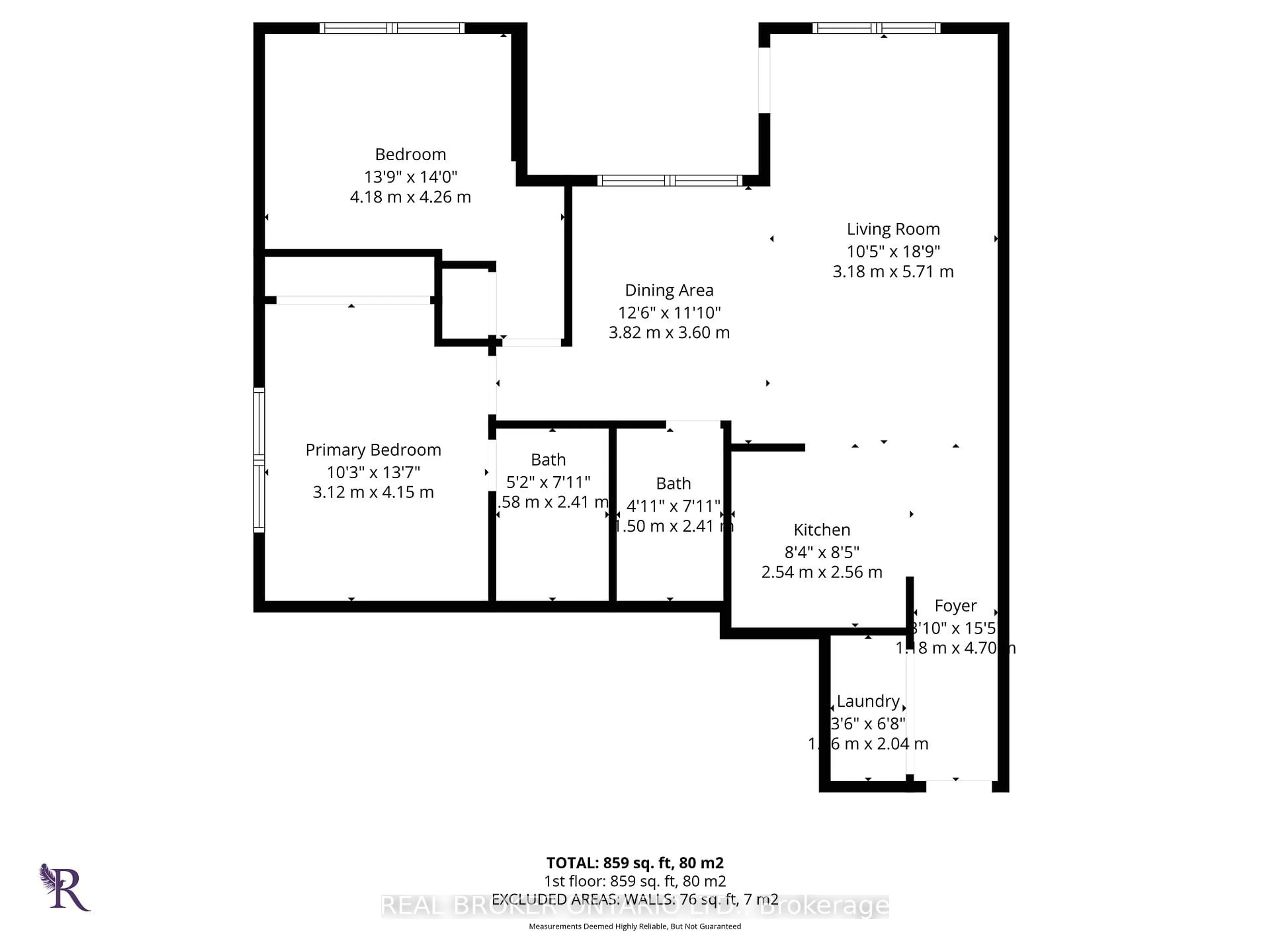 Floor plan for 60 Heintzman St #1321, Toronto Ontario M6P 5A1