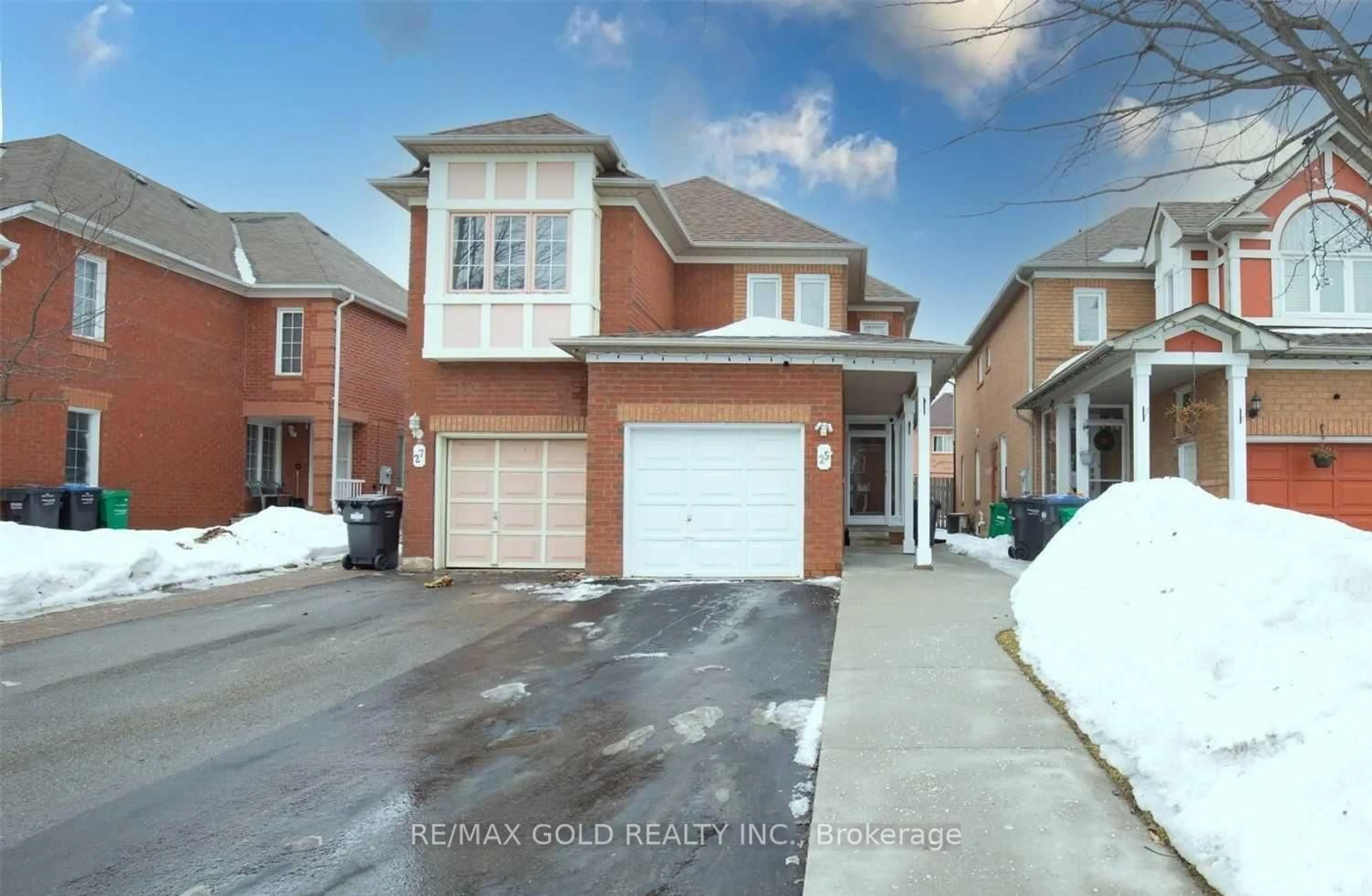 Home with brick exterior material, street for 25 Clover Bloom Rd, Brampton Ontario L6R 1R8