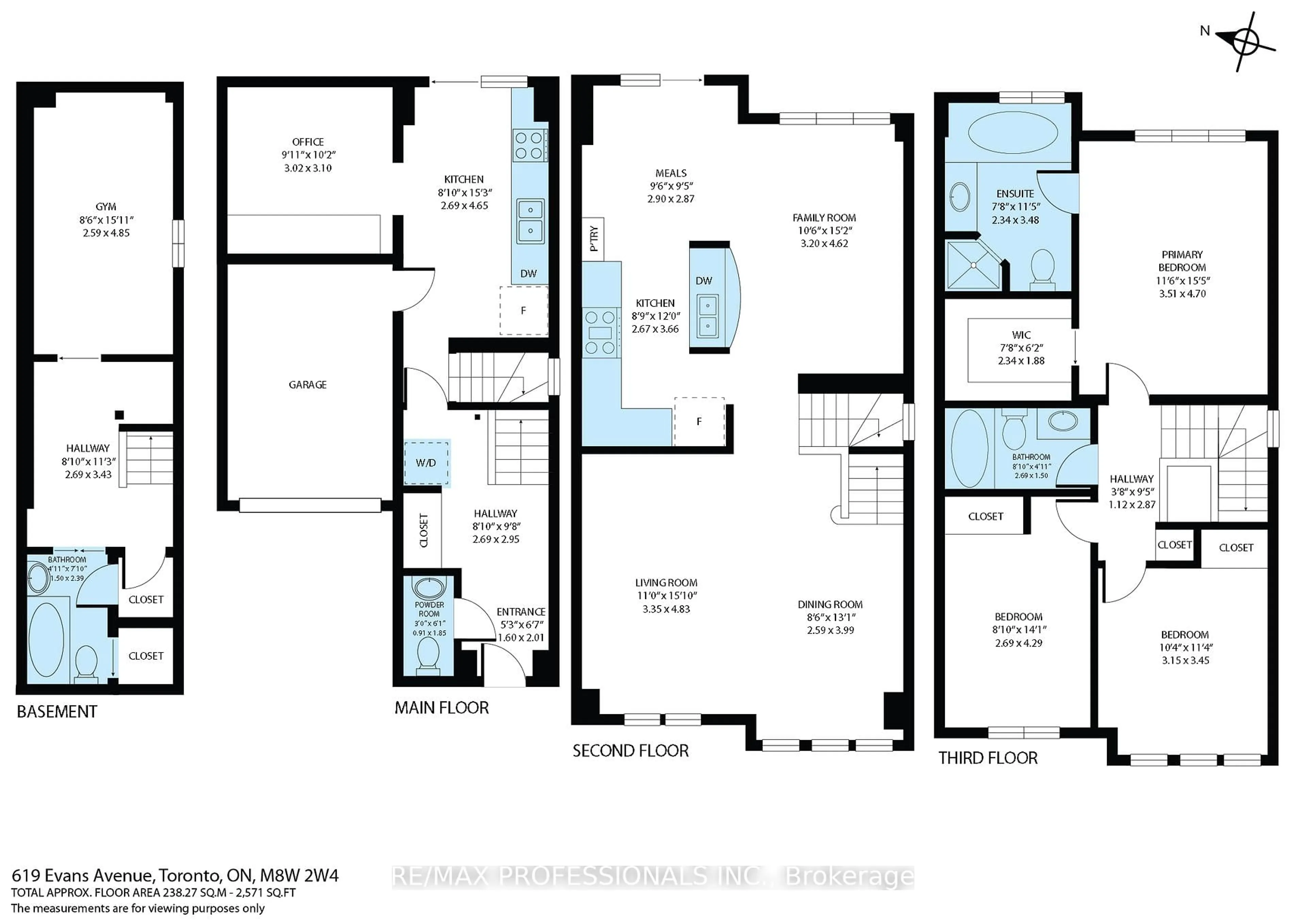 Floor plan for 619 Evans Ave #1, Toronto Ontario M8W 2W4