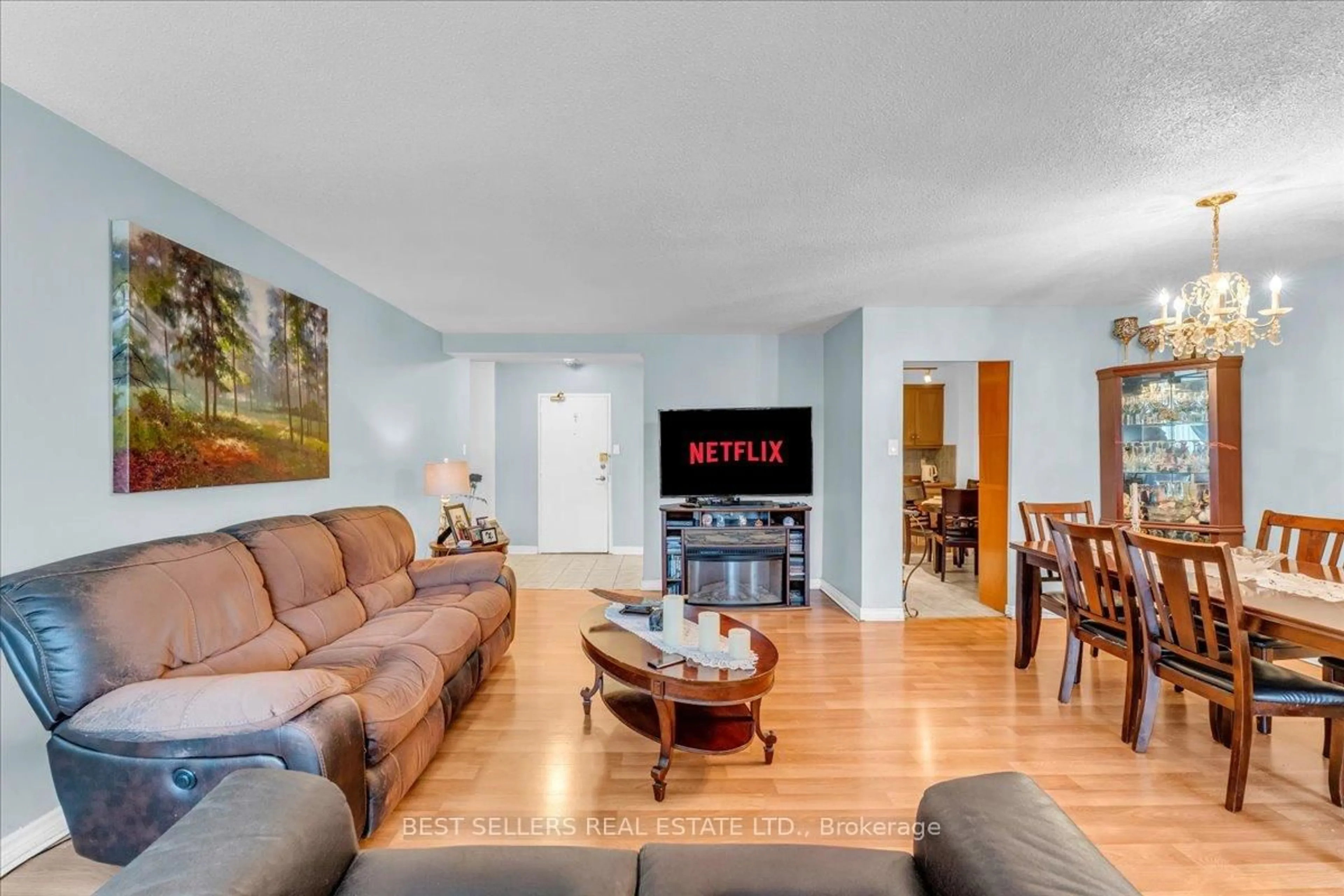 Living room with furniture, unknown for 627 The West Mall #208, Toronto Ontario M9C 4X5