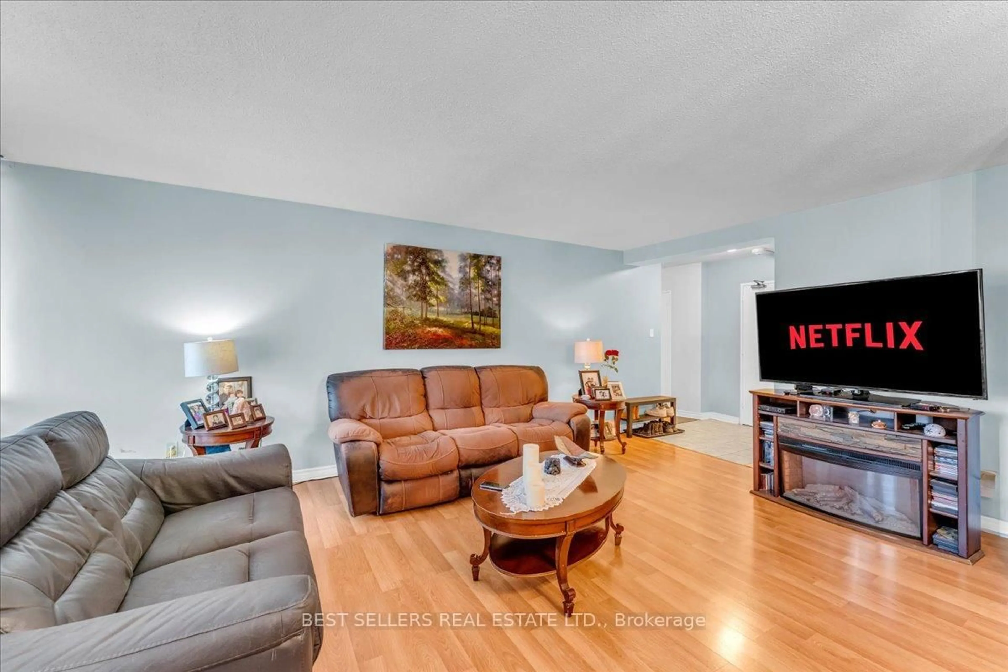 Living room with furniture, unknown for 627 The West Mall #208, Toronto Ontario M9C 4X5