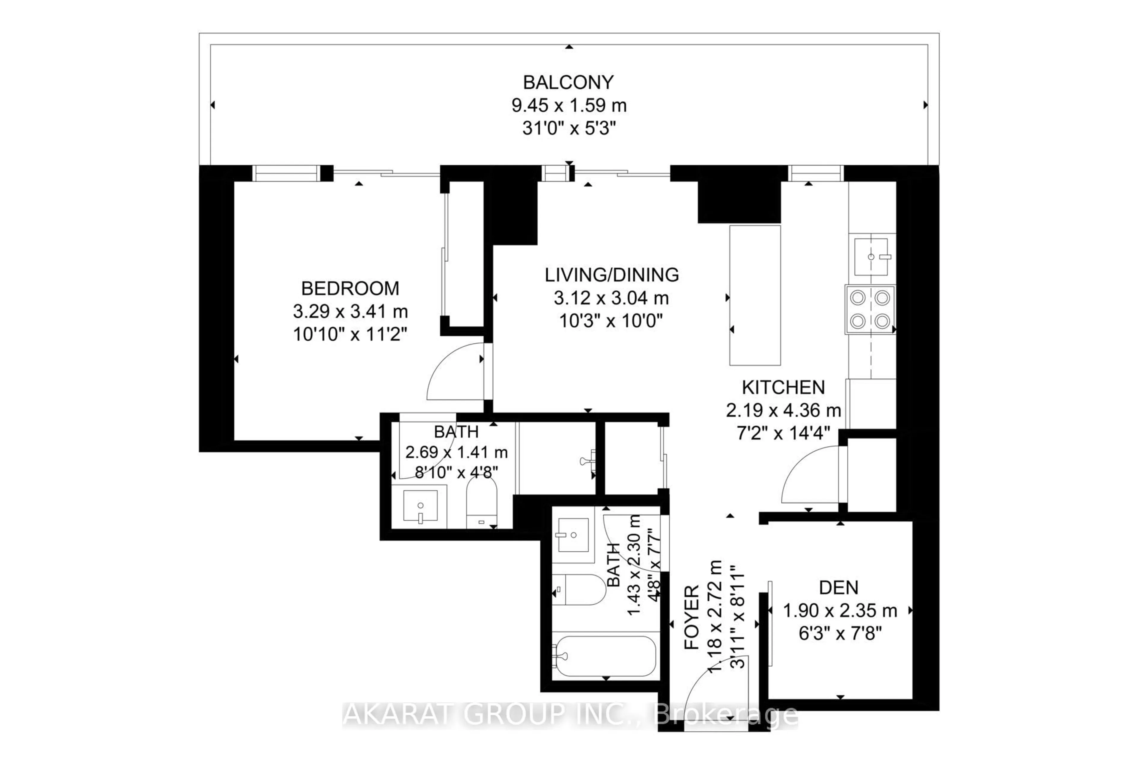 Floor plan for 70 Annie Craig Dr #4603, Toronto Ontario M8V 0G2