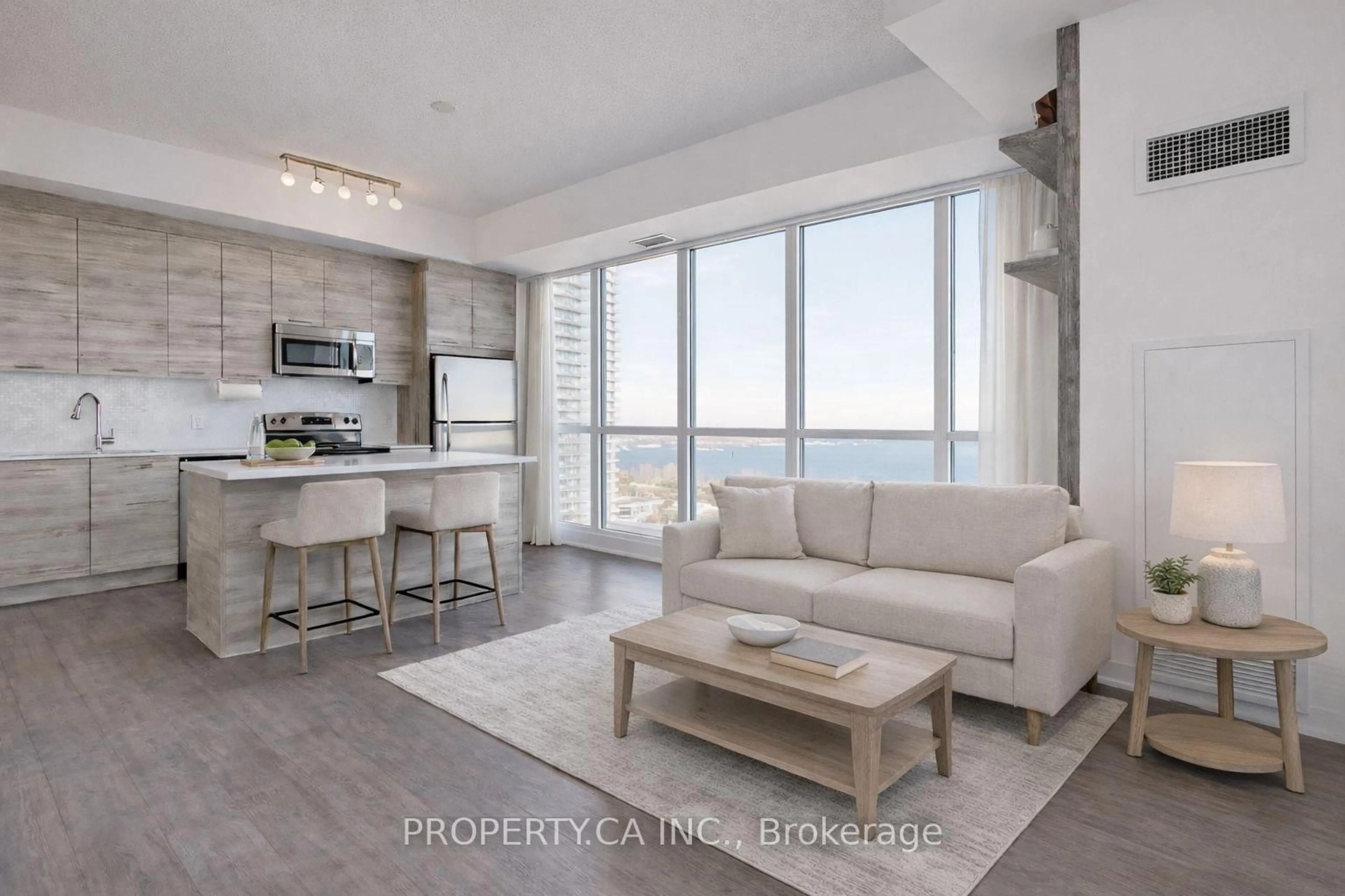 Living room with furniture, ceramic/tile floor for 2200 Lake Shore Blvd #3001, Toronto Ontario M8V 1A4