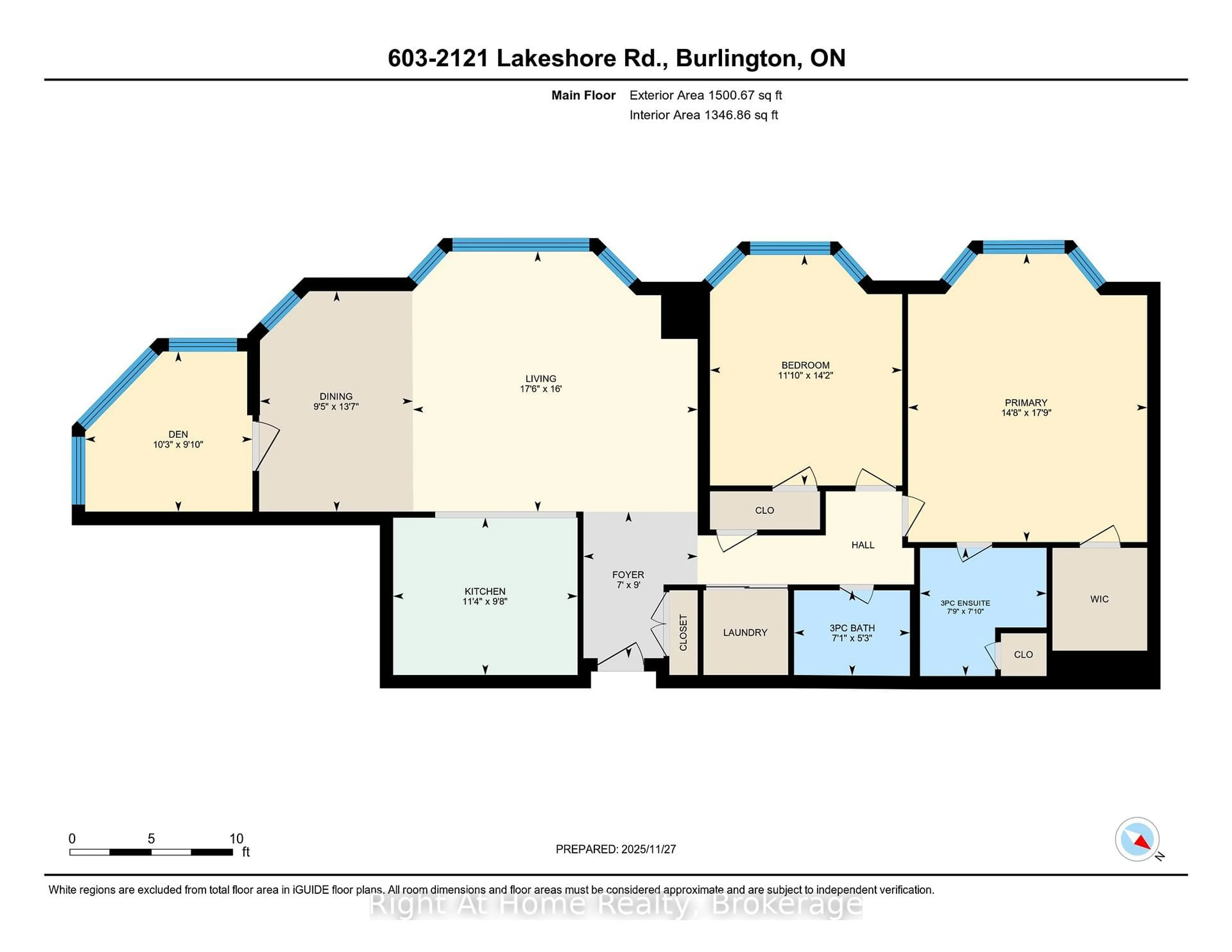 Floor plan for 2121 Lakeshore Rd #603, Burlington Ontario L7R 1C9