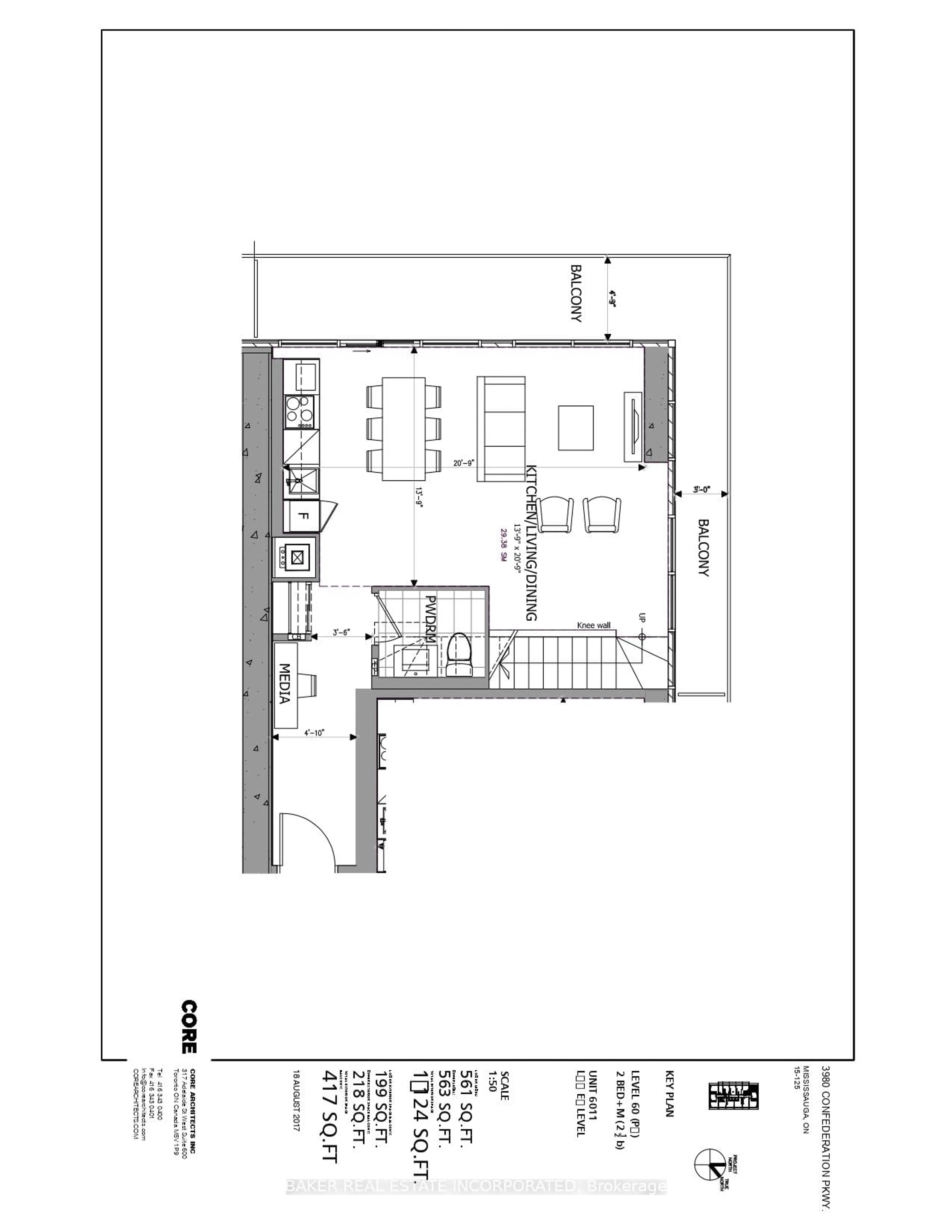 Floor plan for 3900 Confederation Pkwy #6011, Mississauga Ontario L5B 0M3