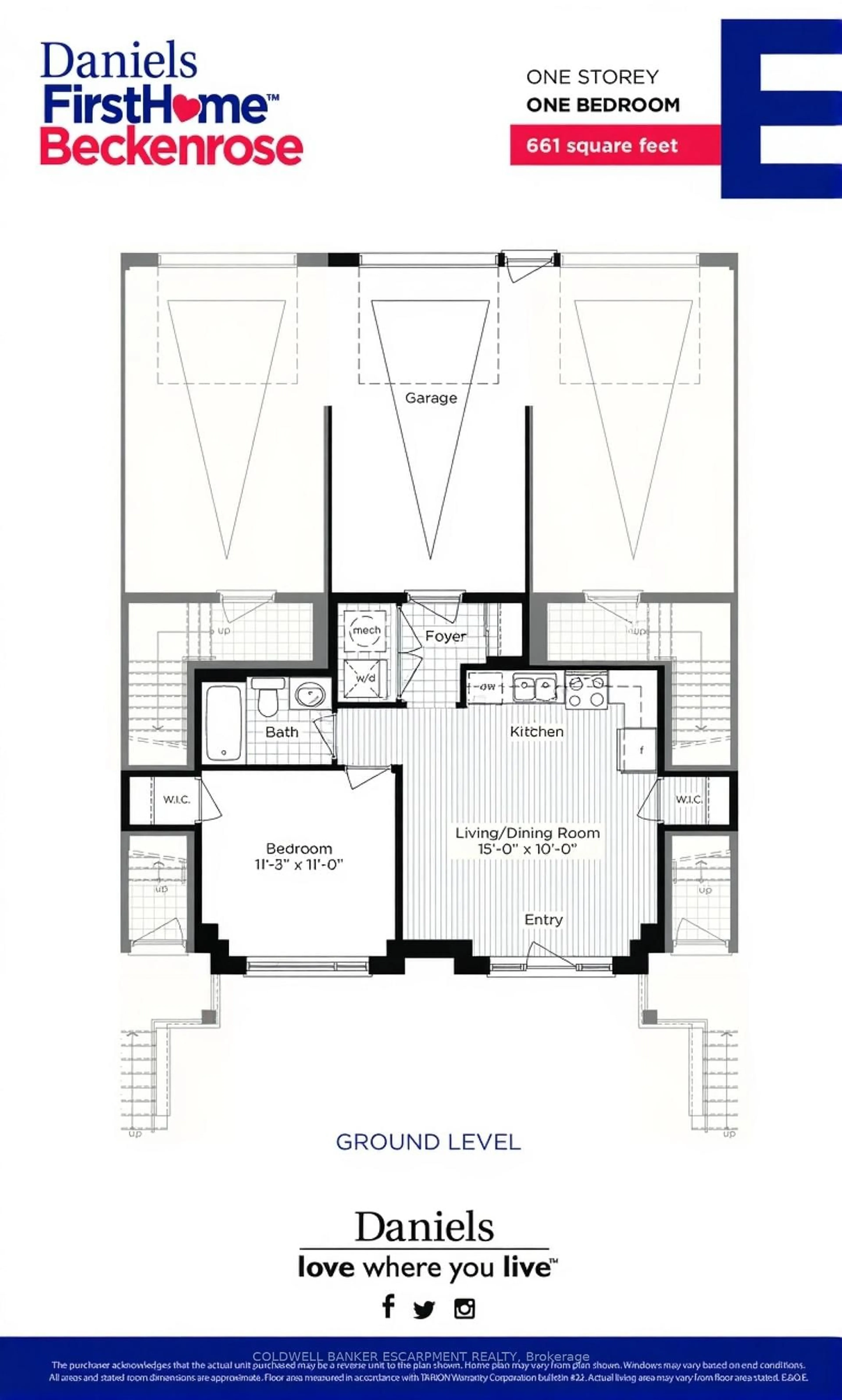 Floor plan for 3050 Erin Centre Blvd #142, Mississauga Ontario L5M 0P5