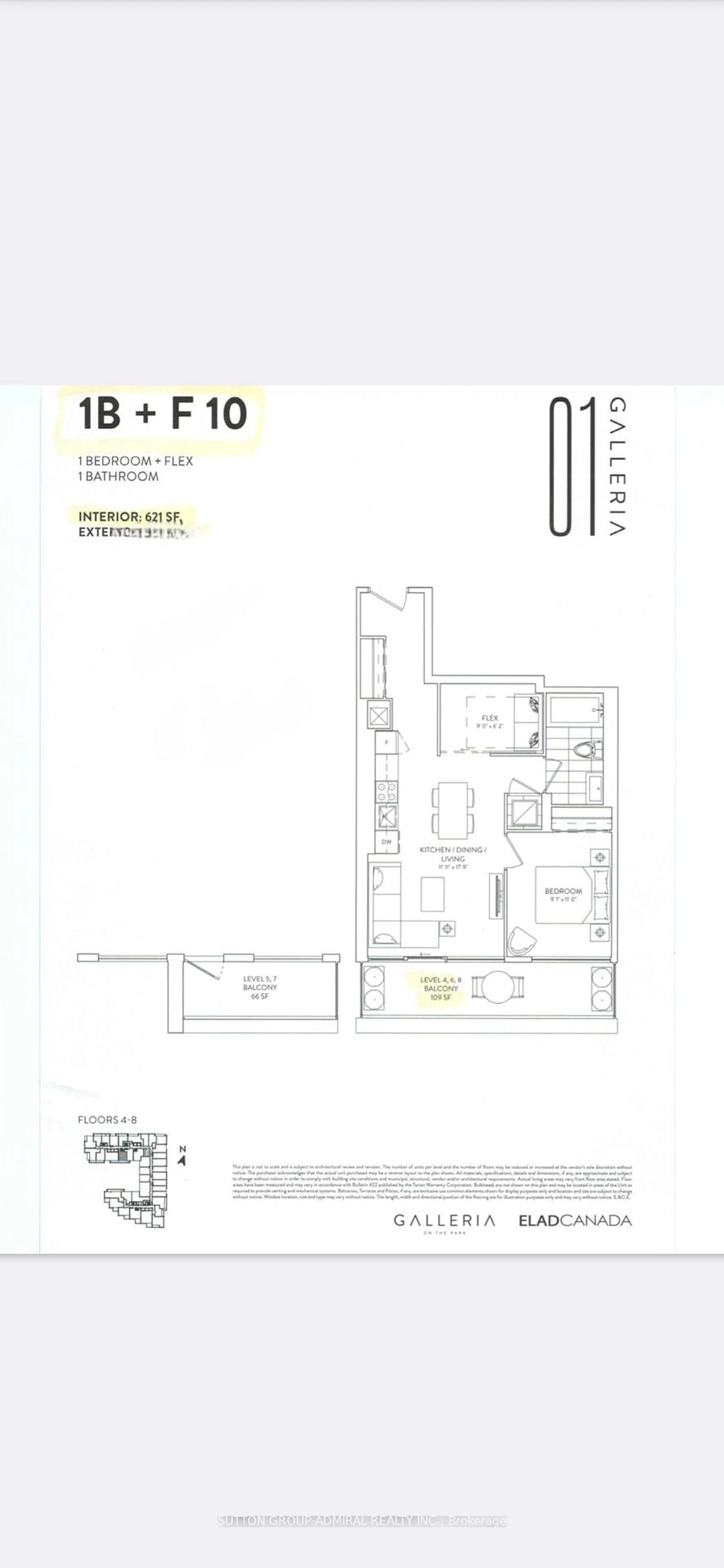 Floor plan for 1285 DuPont St #410, Toronto Ontario M6H 0E3