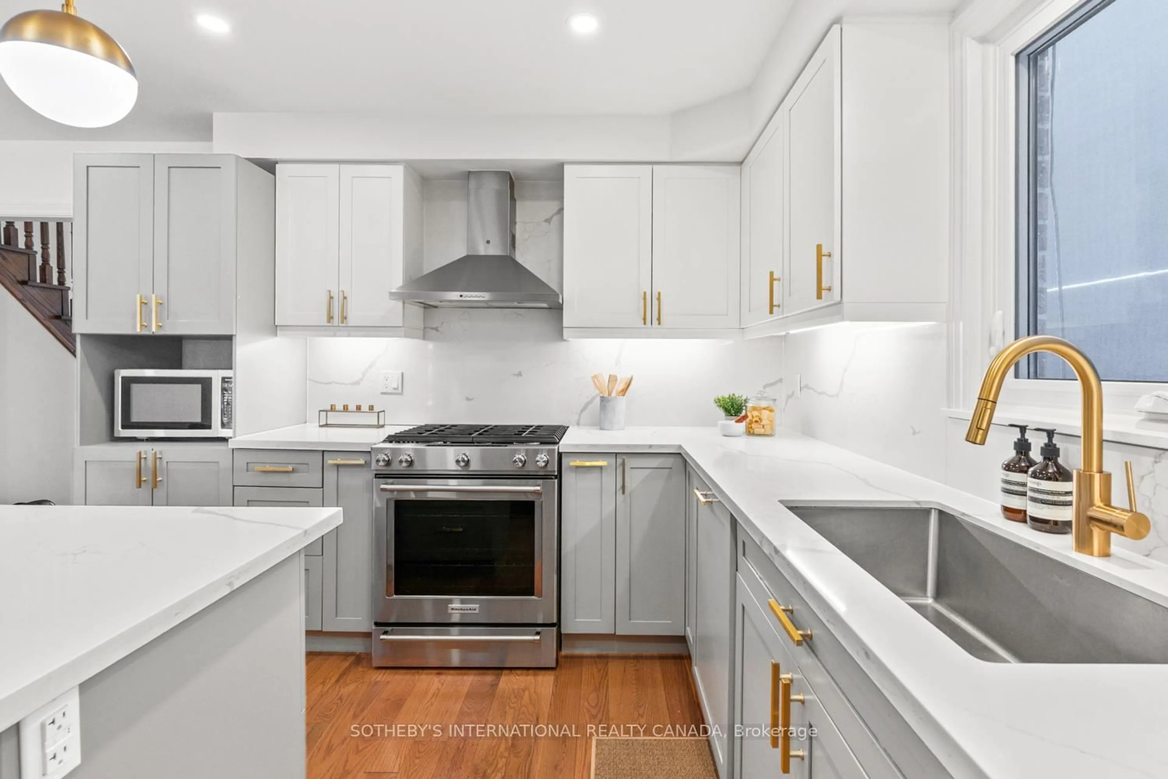 Contemporary kitchen, ceramic/tile floor for 15A Schell Ave, Toronto Ontario M6E 2S7