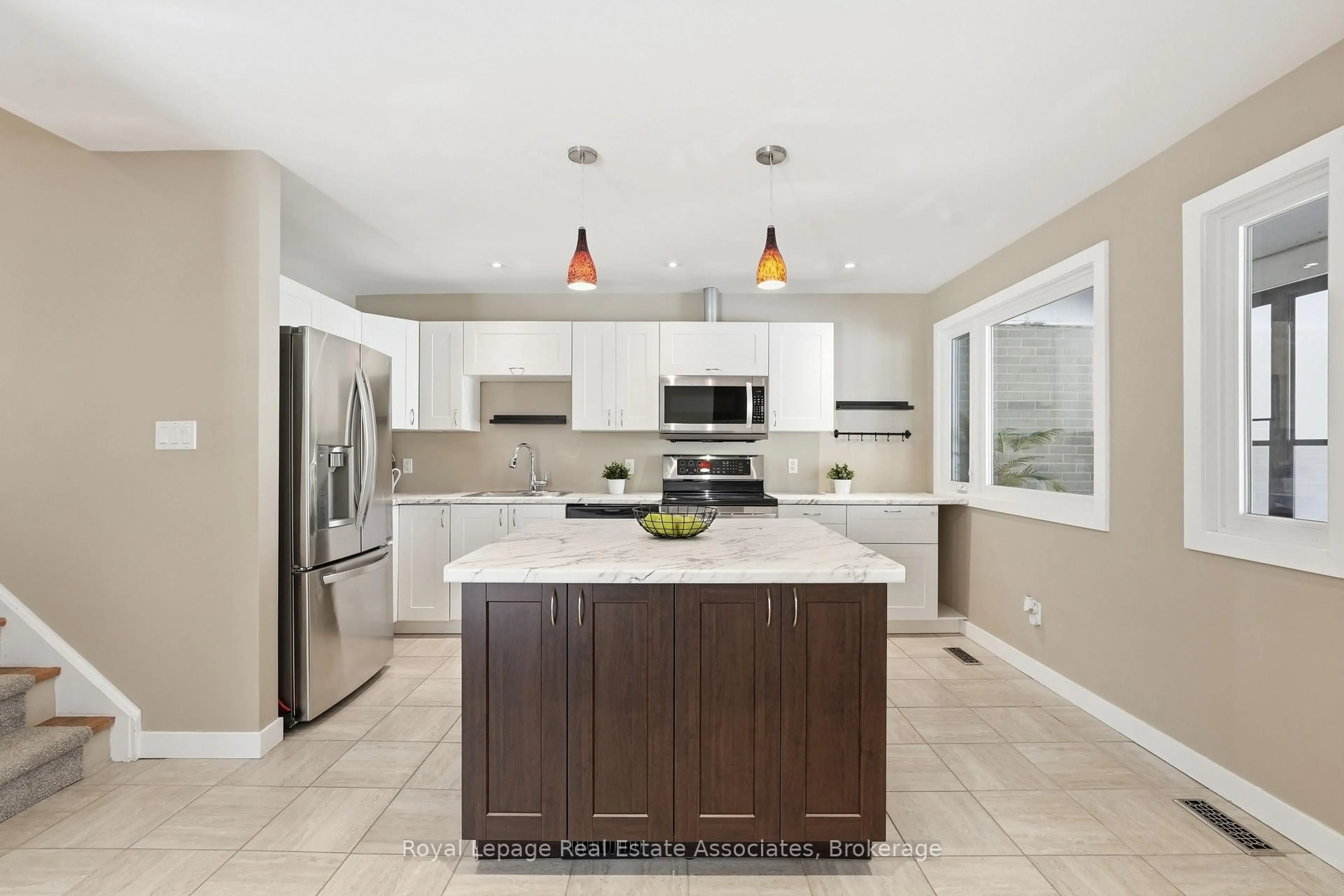 Contemporary kitchen, ceramic/tile floor for 34 Ontario St, Orangeville Ontario L9W 2V1