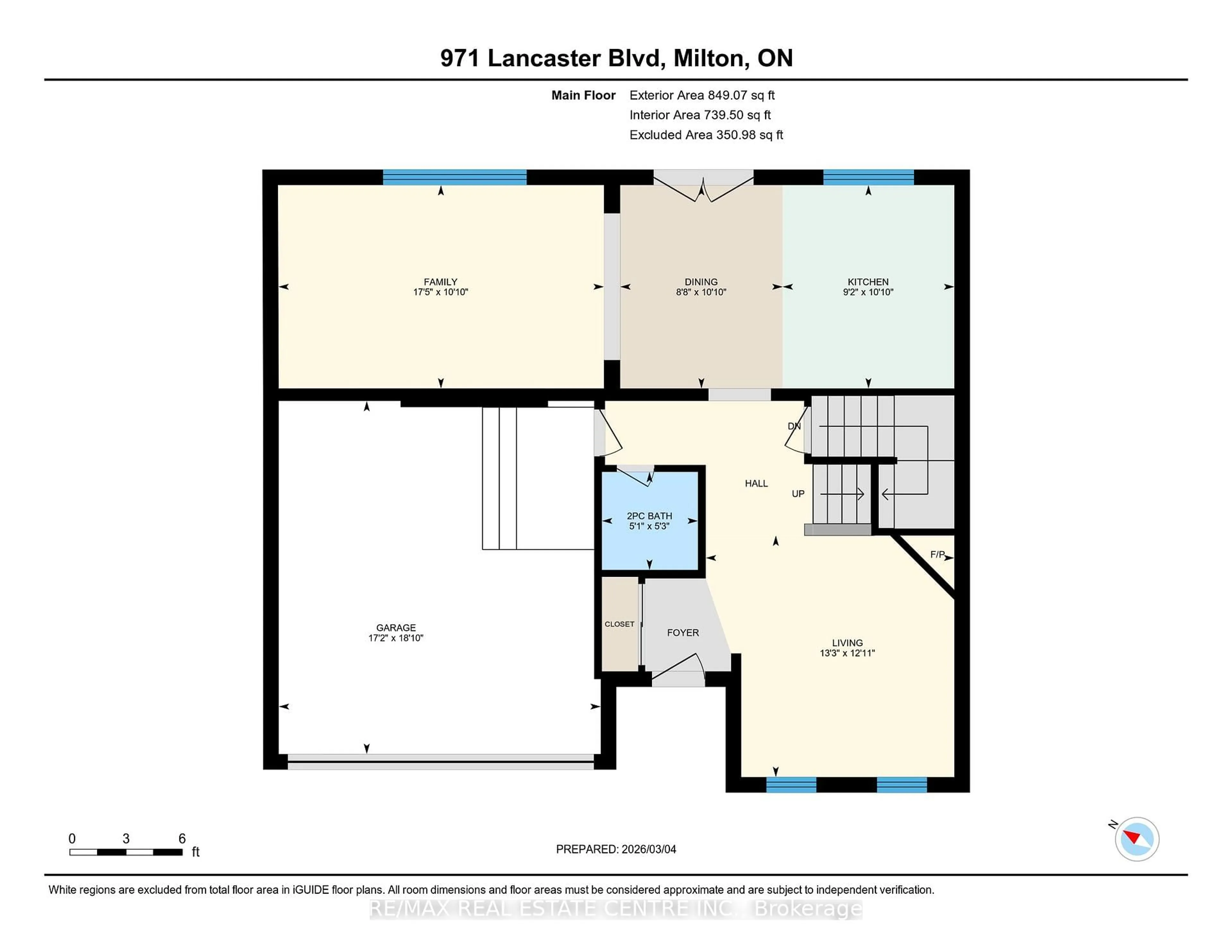 Floor plan for 971 Lancaster Blvd, Milton Ontario L9T 6A2