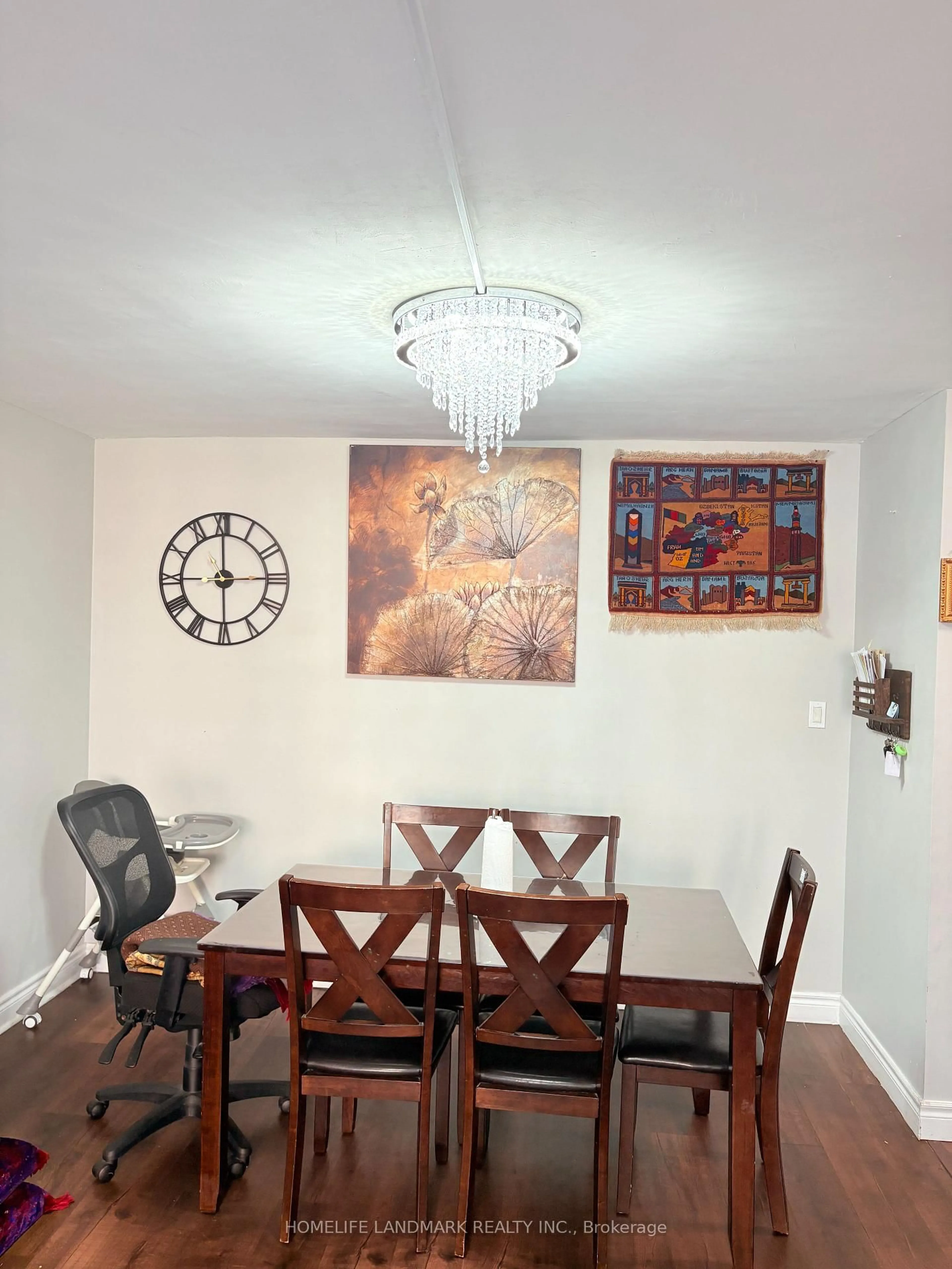 Dining room, wood/laminate floor for 370 Dixon Rd #716, Toronto Ontario M9R 1T2