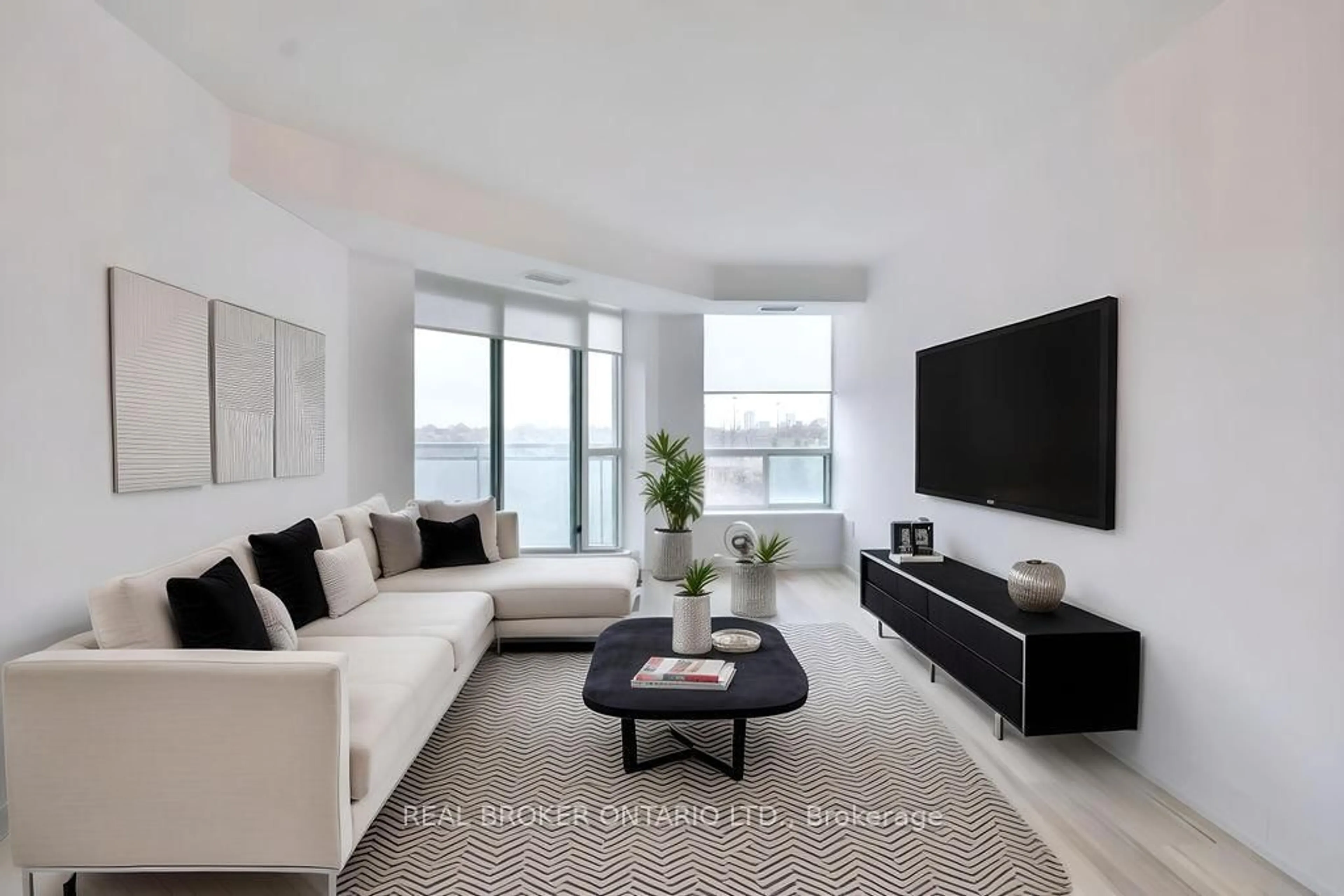 Living room with furniture, unknown for 190 Manitoba St #710, Toronto Ontario M8Y 3Y8