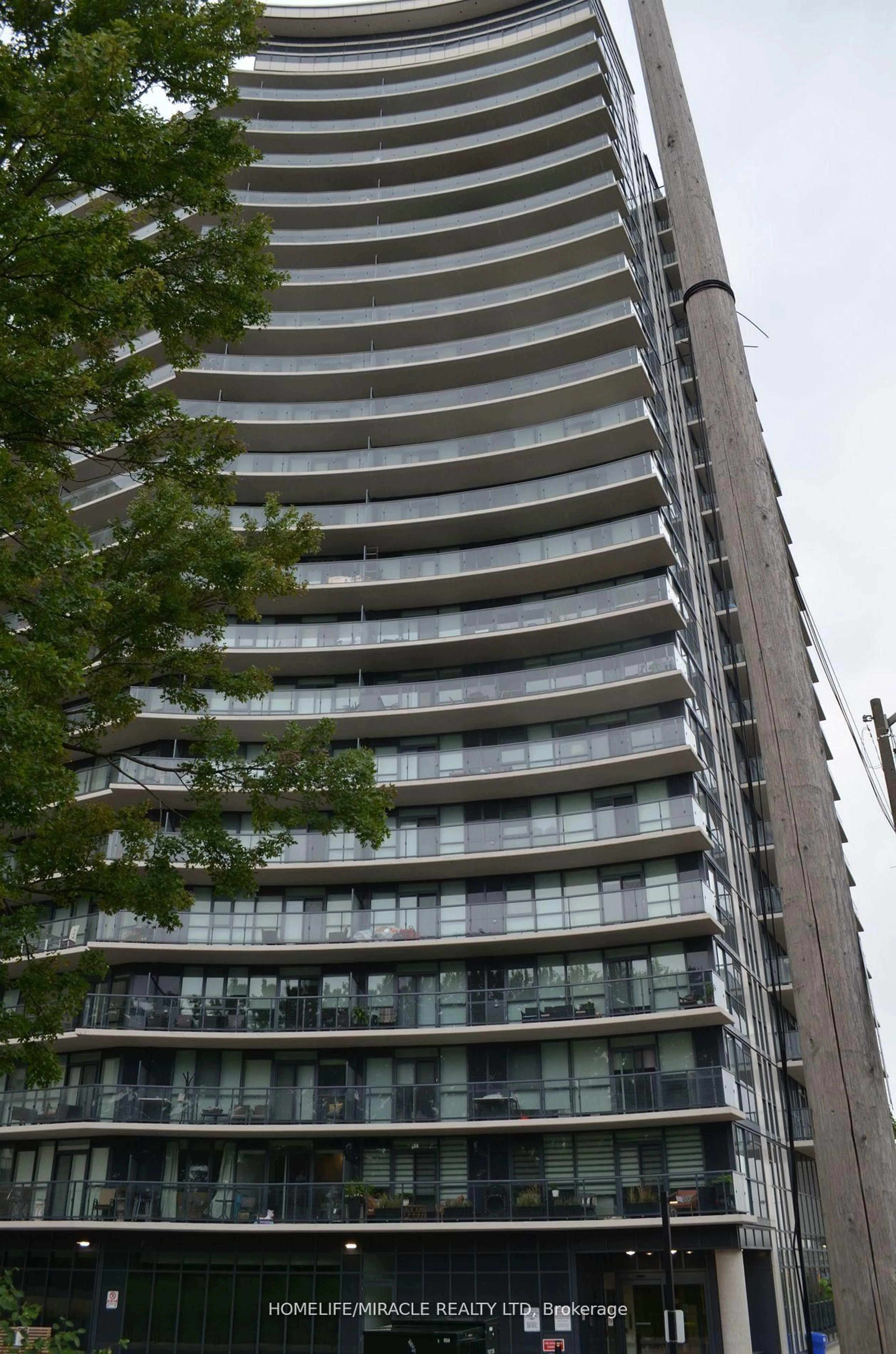 Balcony in the apartment, city buildings view from balcony for 1461 Lawrence Ave #1305, Toronto Ontario M6L 0A6