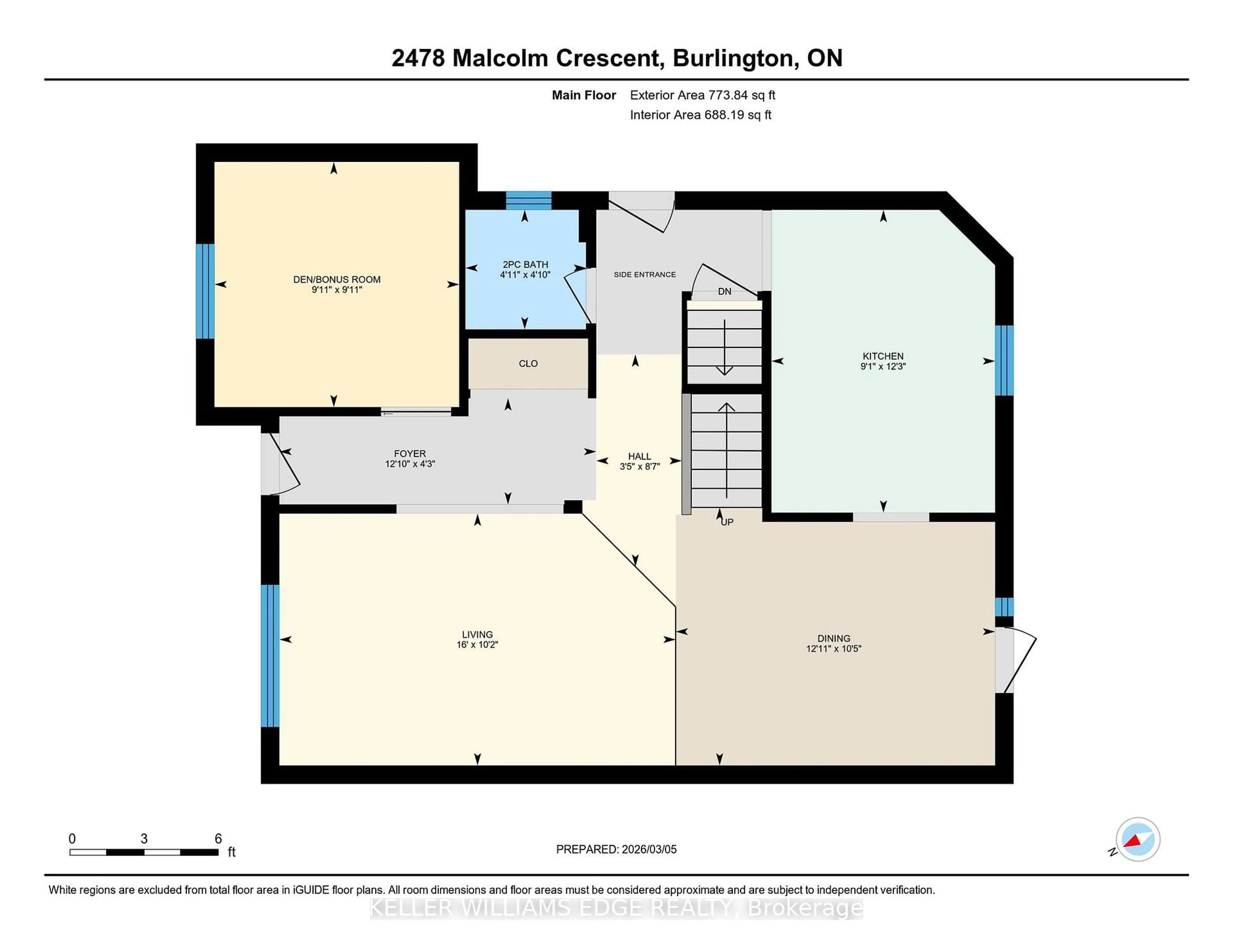Floor plan for 2478 Malcolm Cres, Burlington Ontario L7P 4A4
