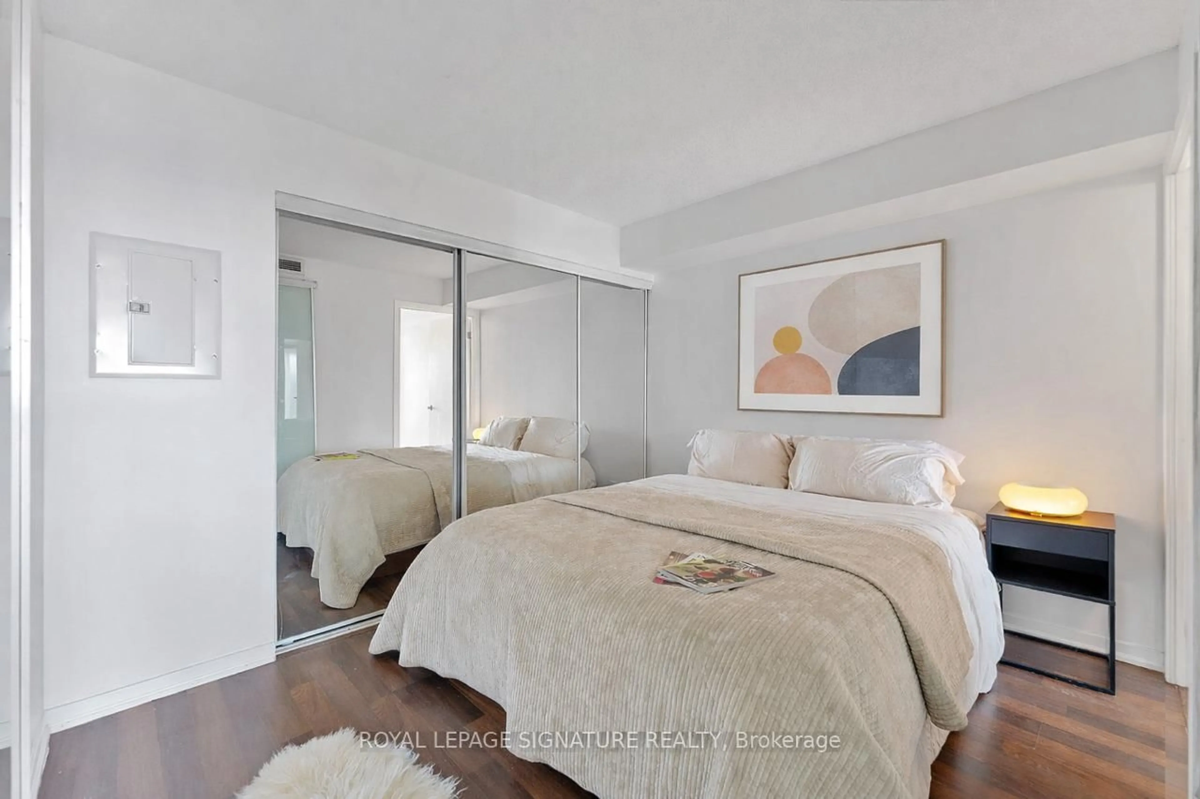Bedroom with bed, unknown for 38 Joe Shuster Way #1013, Toronto Ontario M6K 0A5