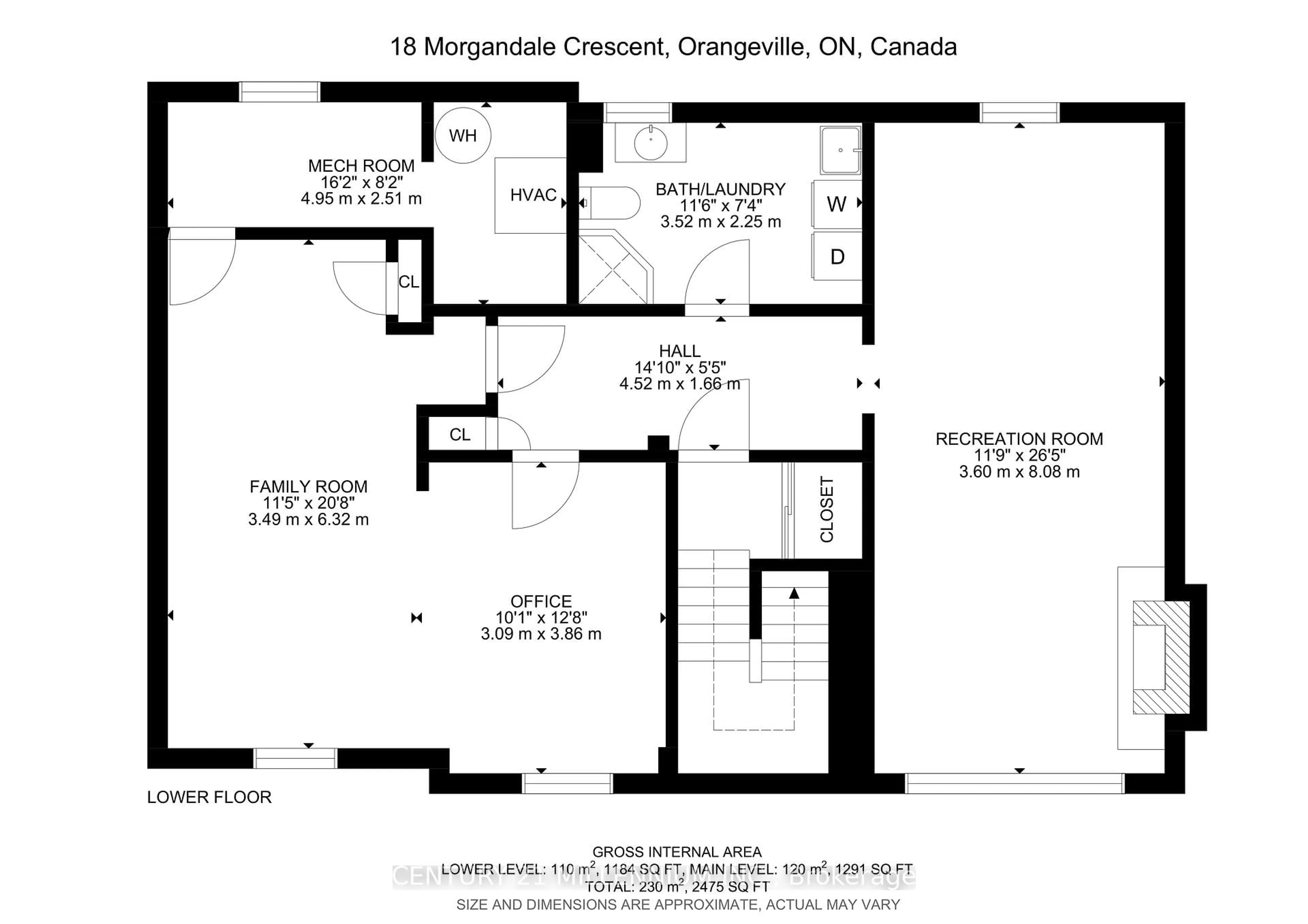 Floor plan for 18 MORGANDALE Cres, Orangeville Ontario L9W 3C7