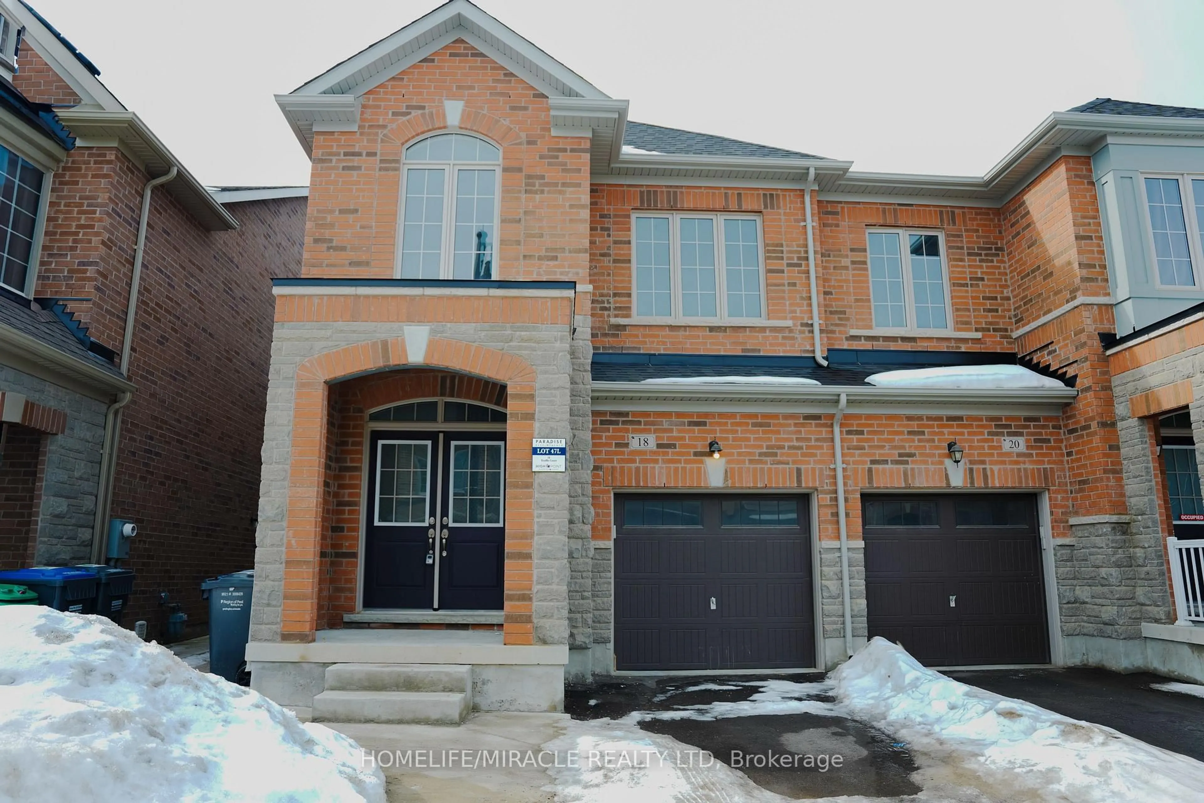 Home with brick exterior material, street for 18 Truffle Crt, Brampton Ontario L7A 5A6