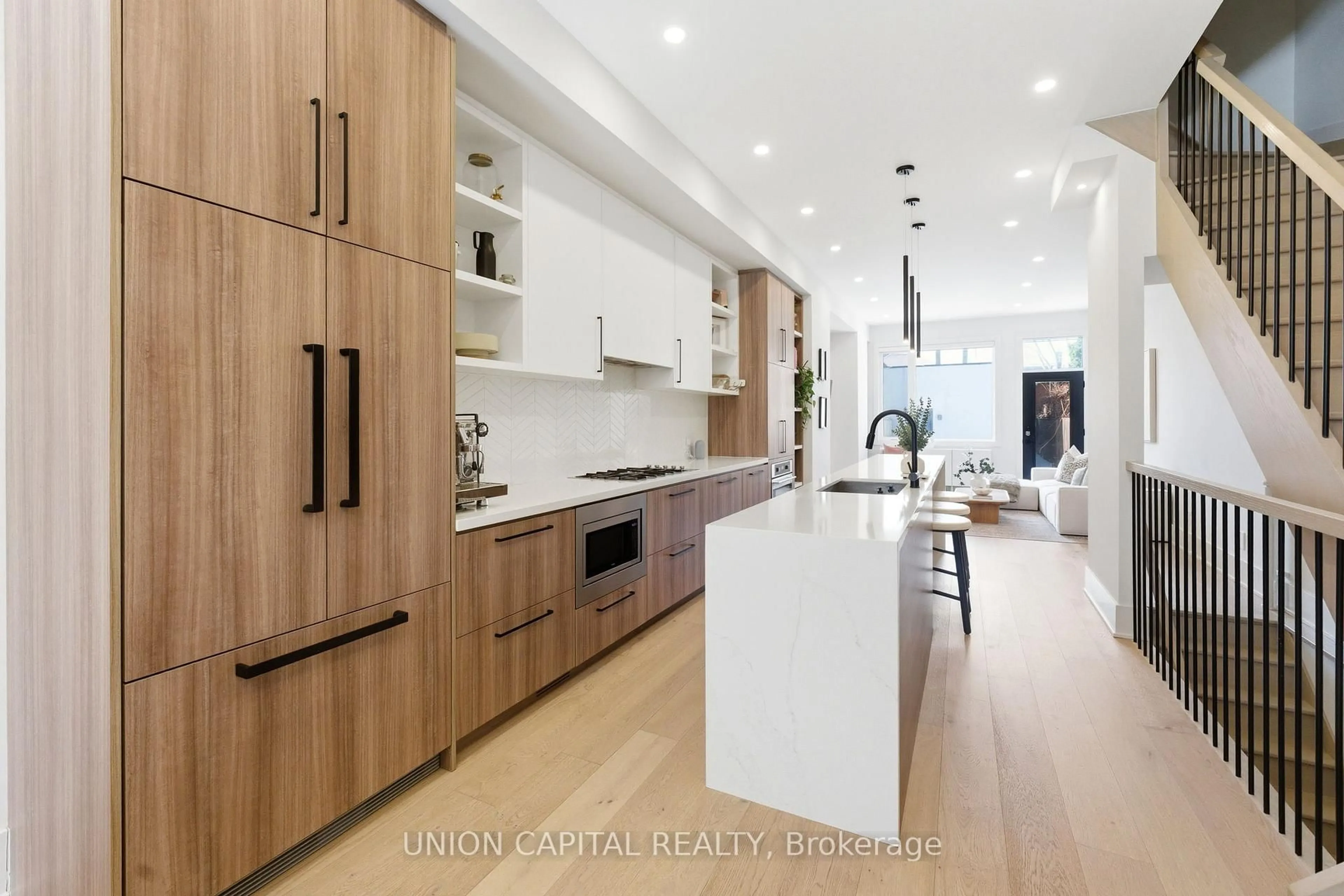 Contemporary kitchen, wood/laminate floor for 544B Beresford Ave, Toronto Ontario M6S 3C3