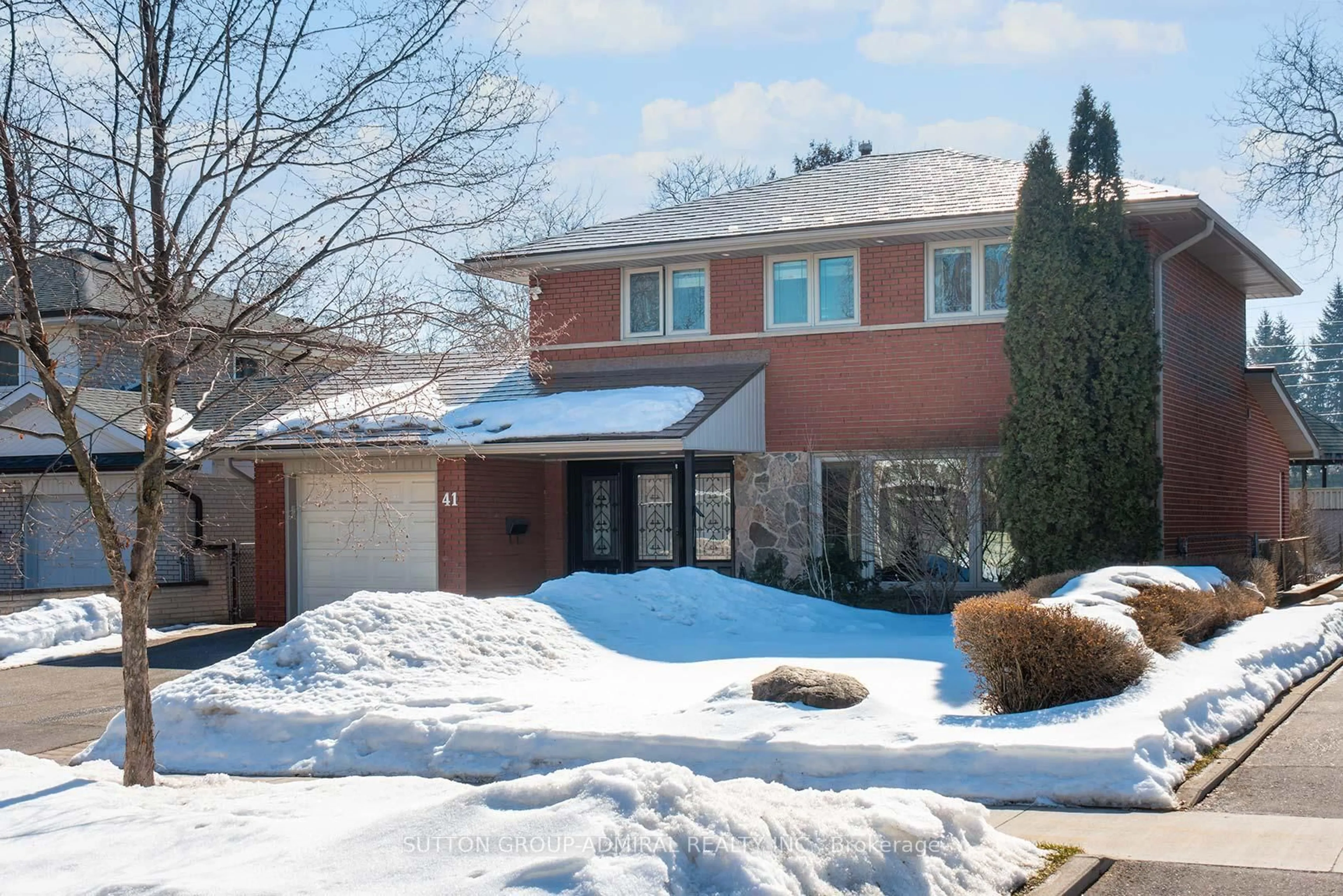 Home with brick exterior material, street for 41 Hamptonbrook Dr, Toronto Ontario M9P 1A2
