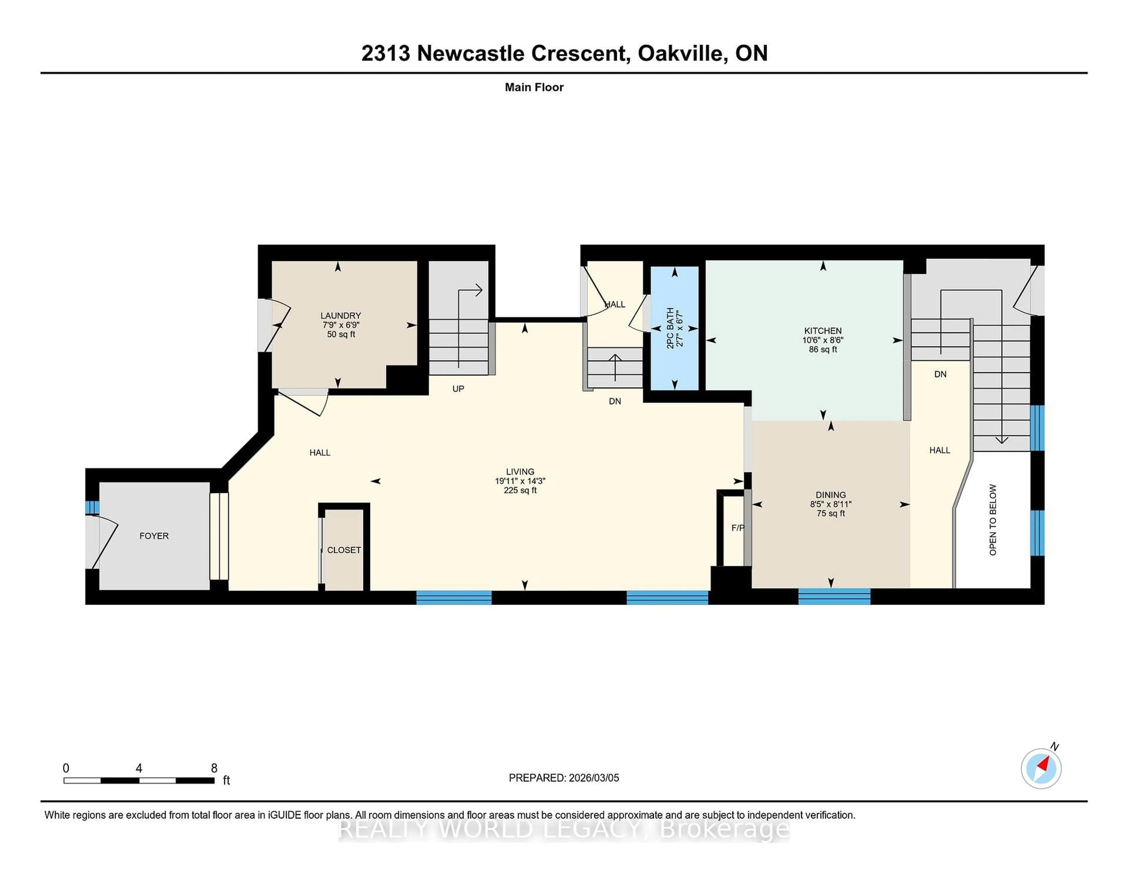 Floor plan for 2313 Newcastle Cres, Oakville Ontario L6M 4P5