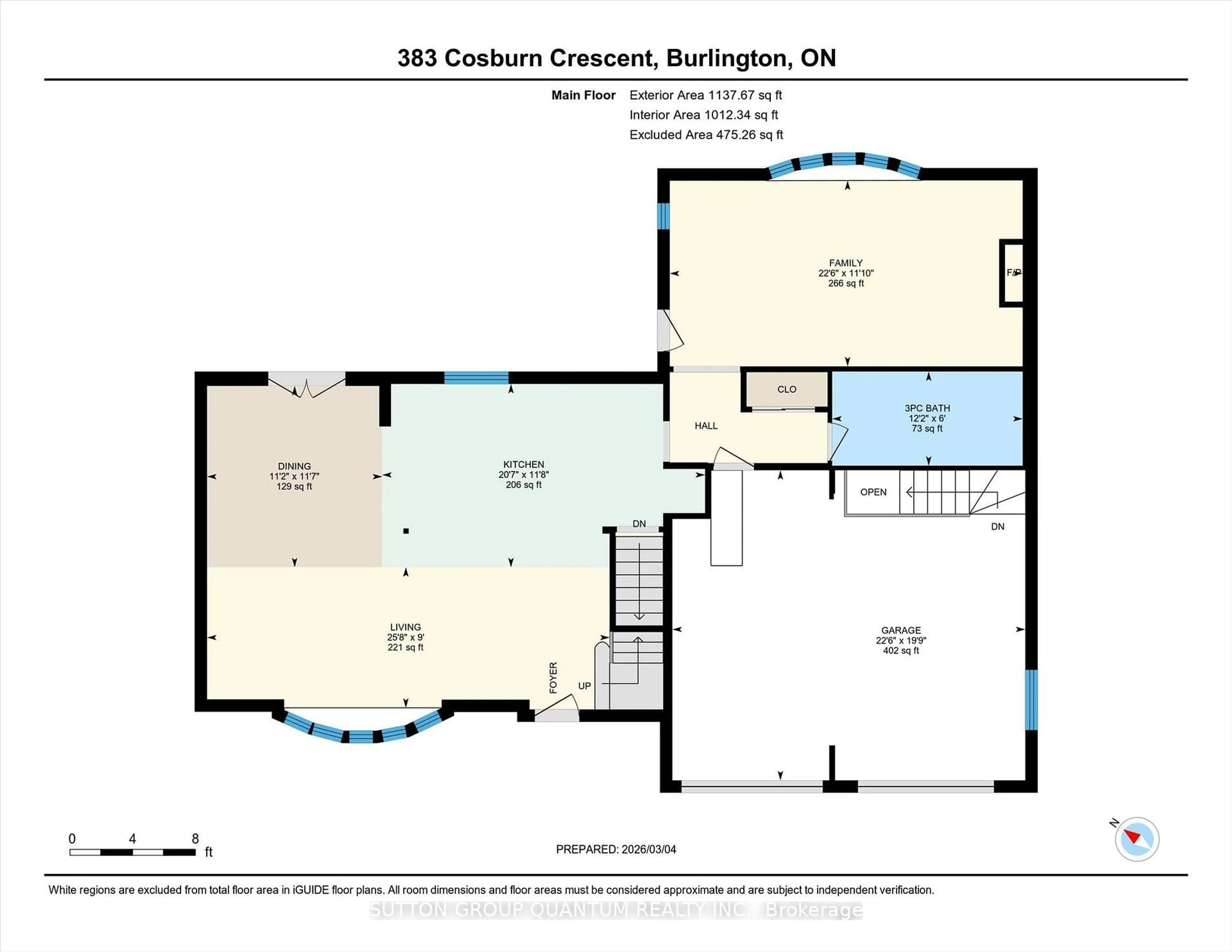 Floor plan for 383 Cosburn Cres, Burlington Ontario L7L 2W5