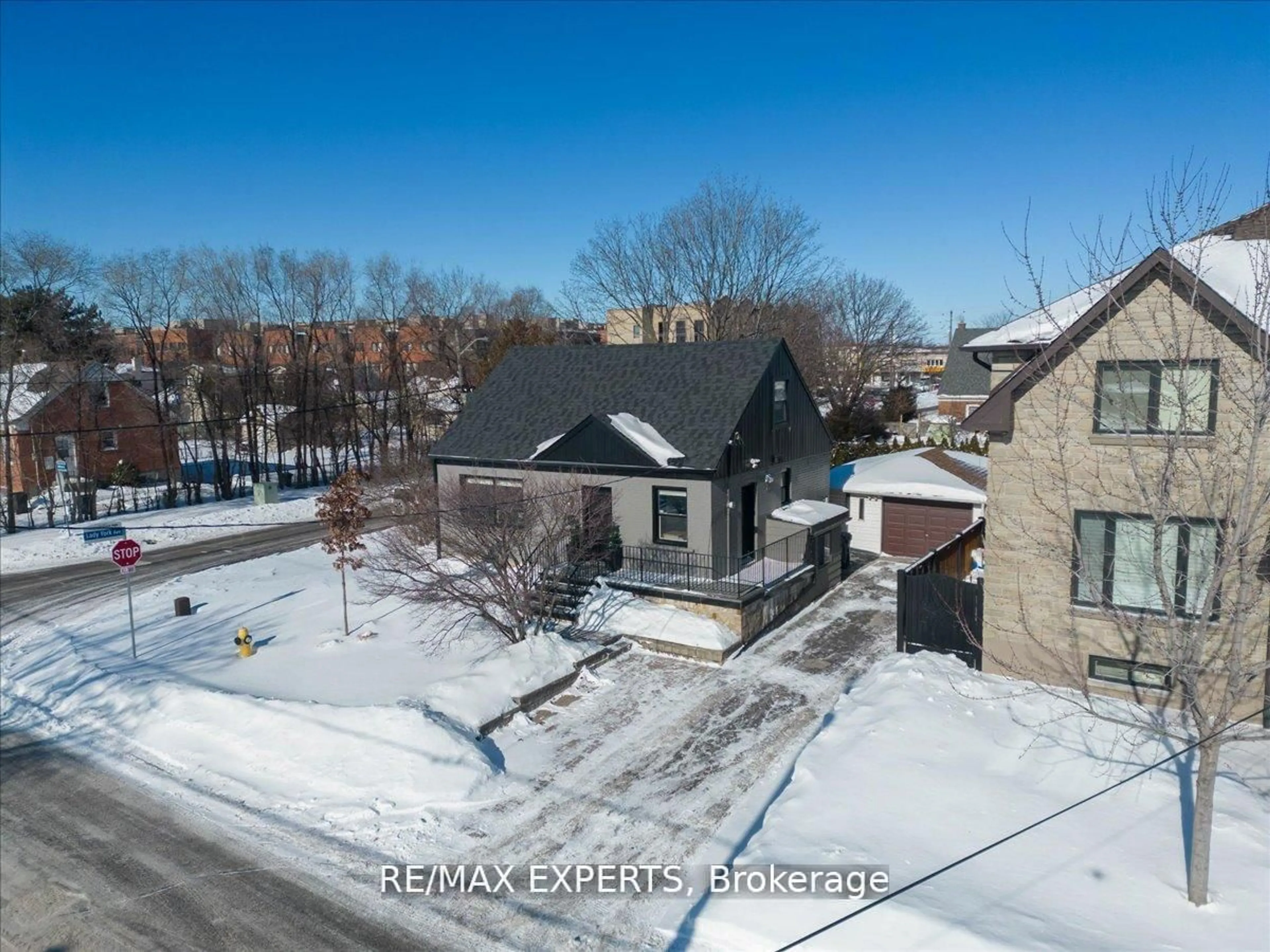 A pic from outside/outdoor area/front of a property/back of a property/a pic from drone, street for 60 Anthony Rd, Toronto Ontario M3K 1B3