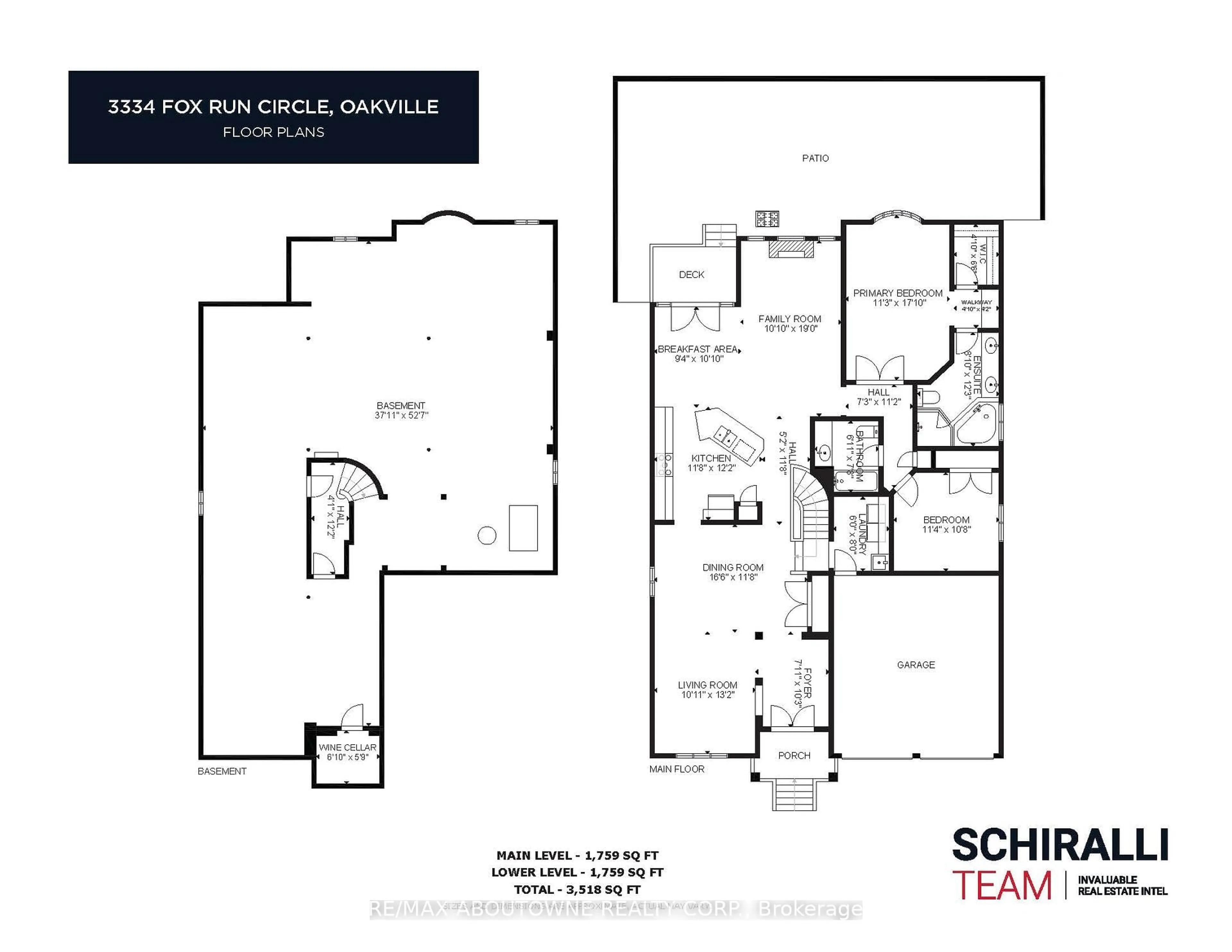 Floor plan for 3334 Fox Run Circ, Oakville Ontario L6L 6W4