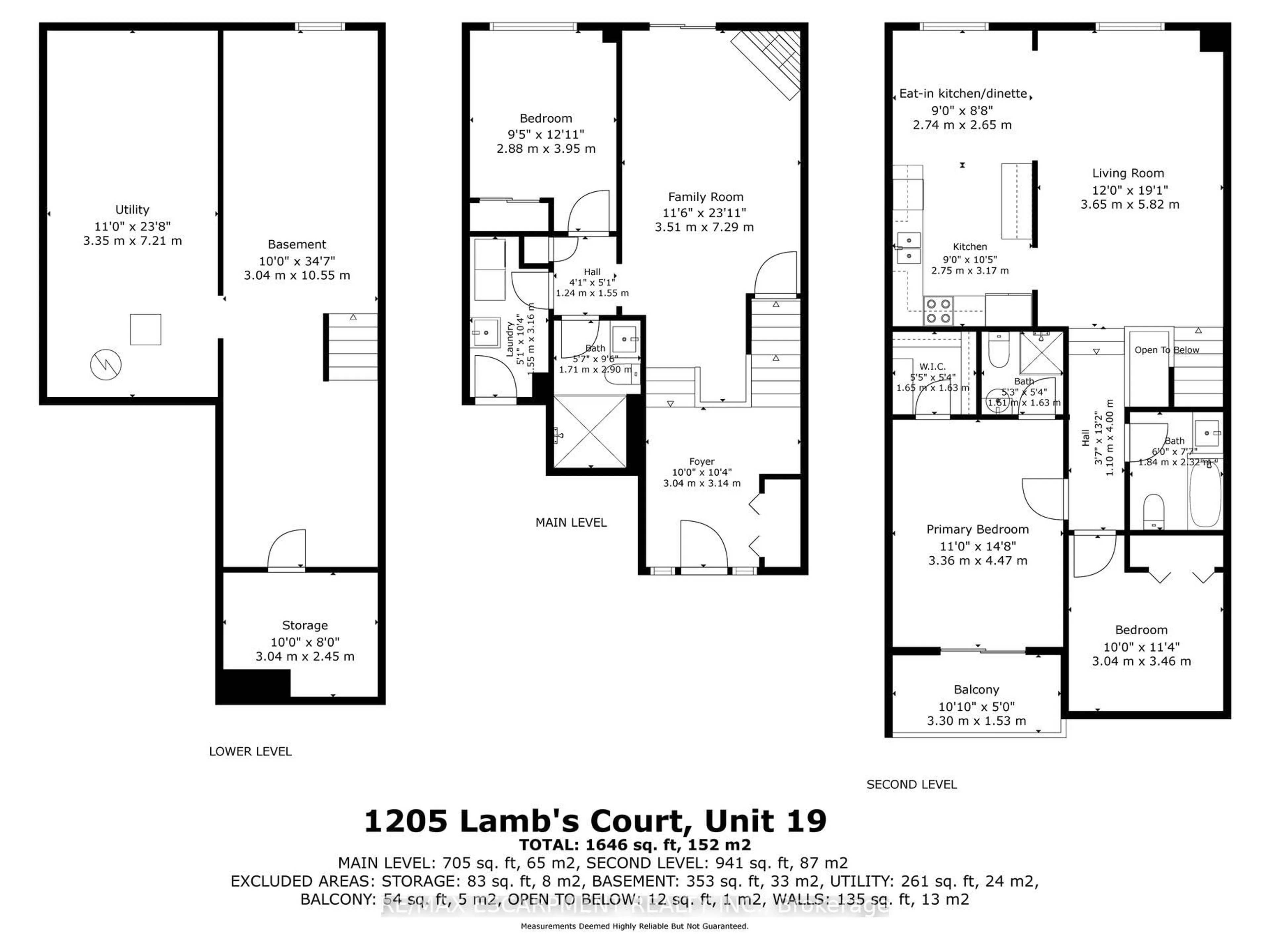 Floor plan for 1205 Lamb's Crt #19, Burlington Ontario L7S 2G6