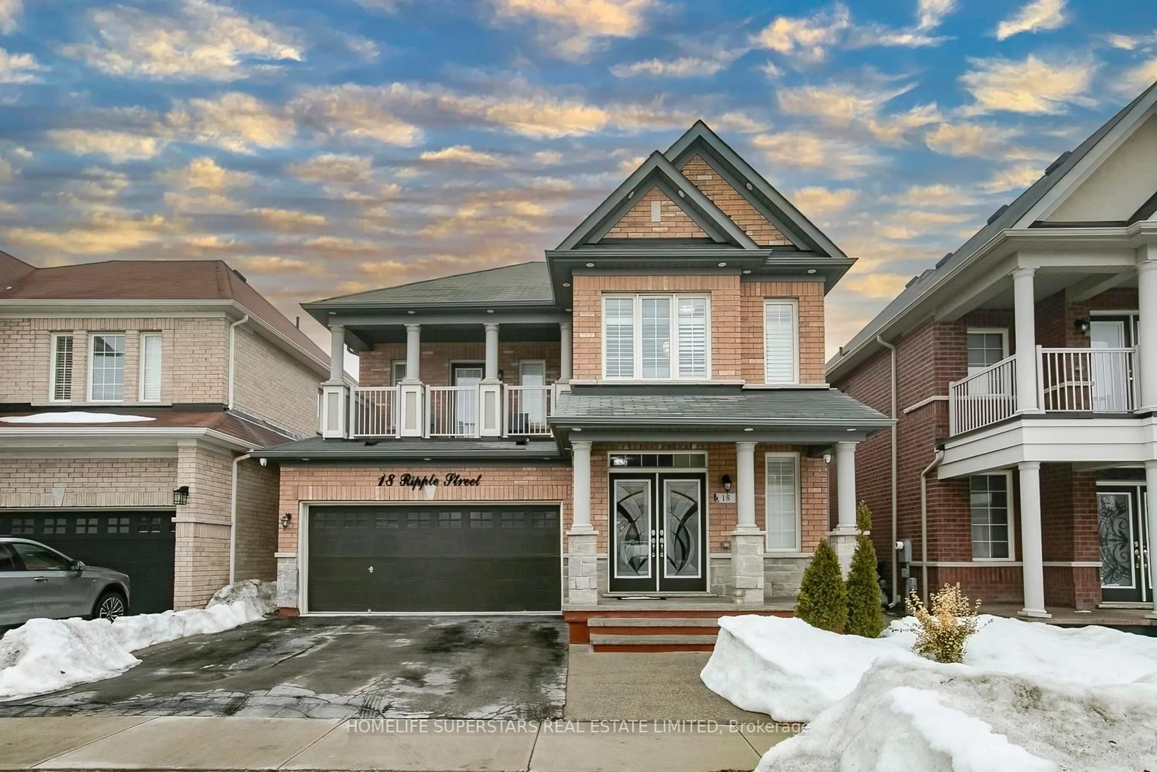 Home with brick exterior material, street for 18 Ripple St, Brampton Ontario L6R 3S5