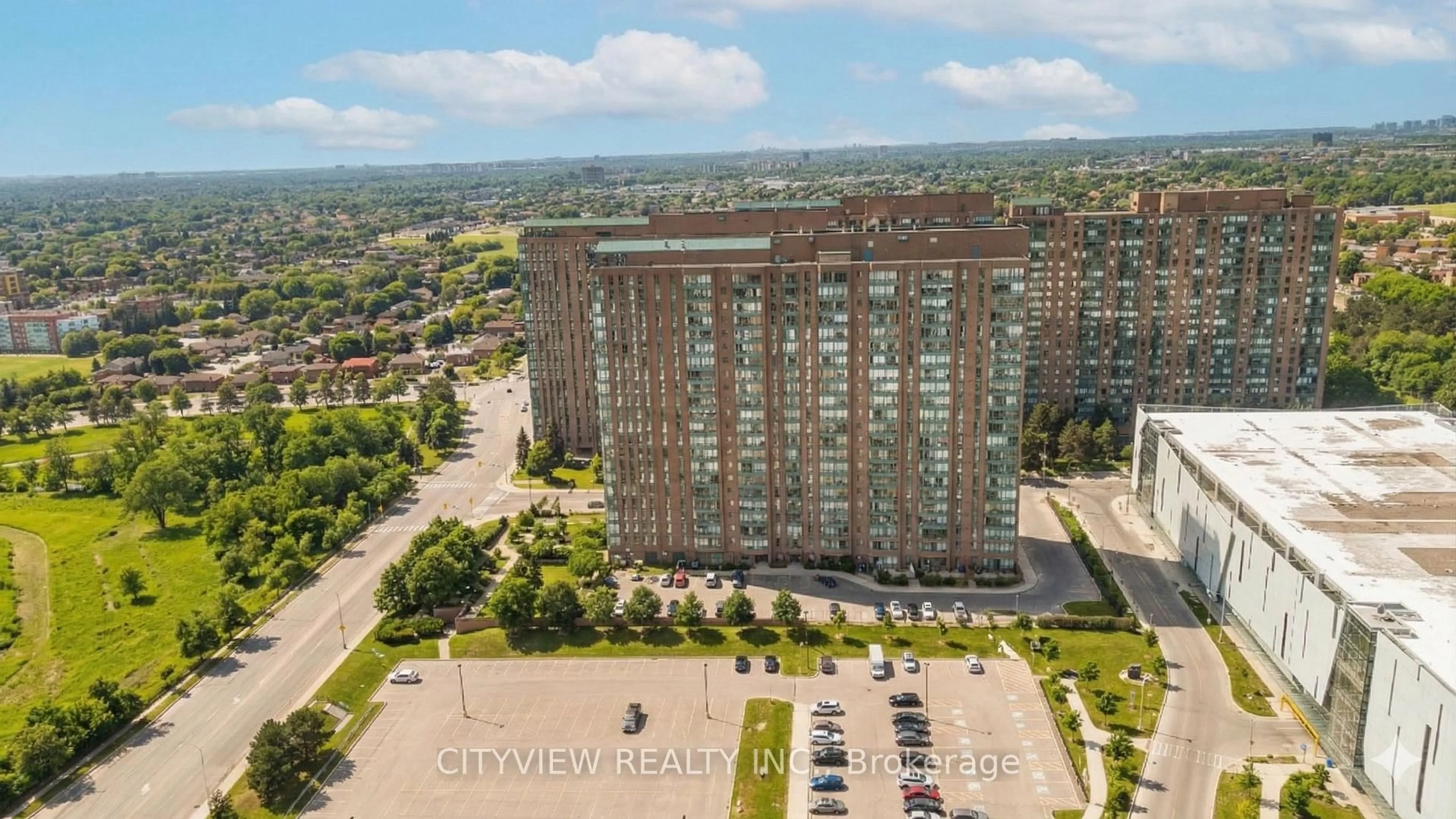 A pic from outside/outdoor area/front of a property/back of a property/a pic from drone, city buildings view from balcony for 115 Hillcrest Ave #615, Mississauga Ontario L5B 3Y9