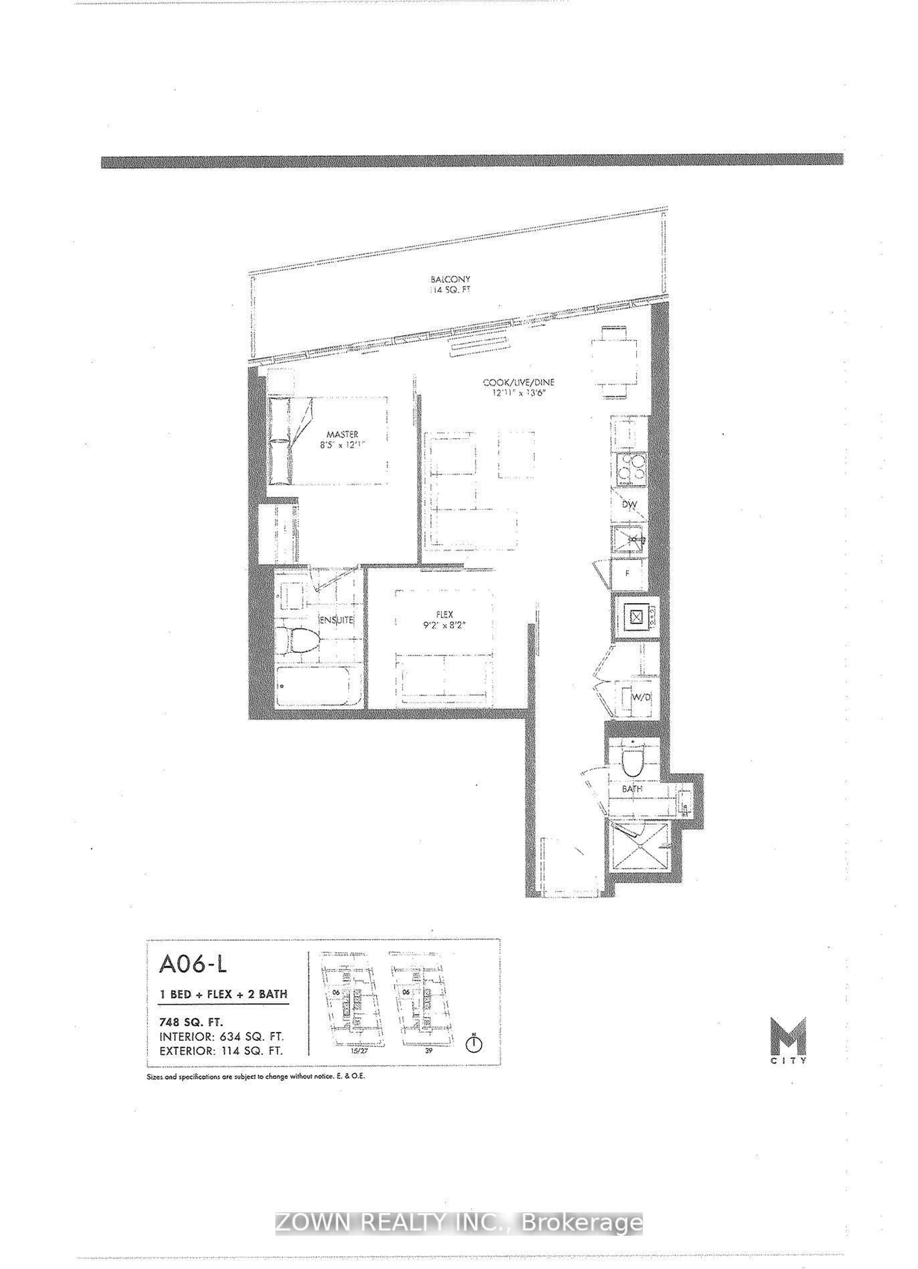 Floor plan for 3900 Confederation Pkwy #1506, Mississauga Ontario L5B 0M3