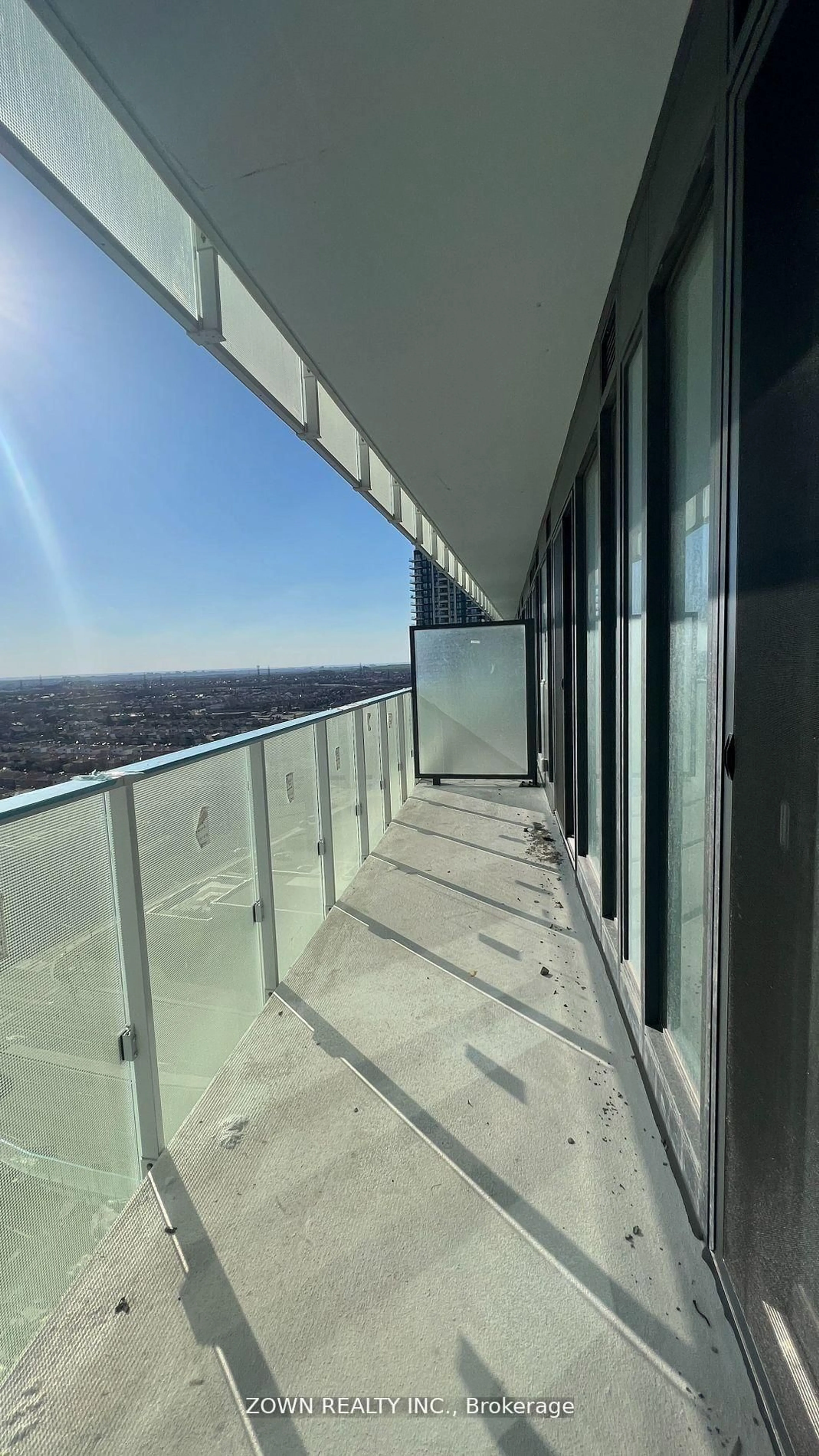 Balcony in the apartment, city buildings view from balcony for 3900 Confederation Pkwy #1506, Mississauga Ontario L5B 0M3