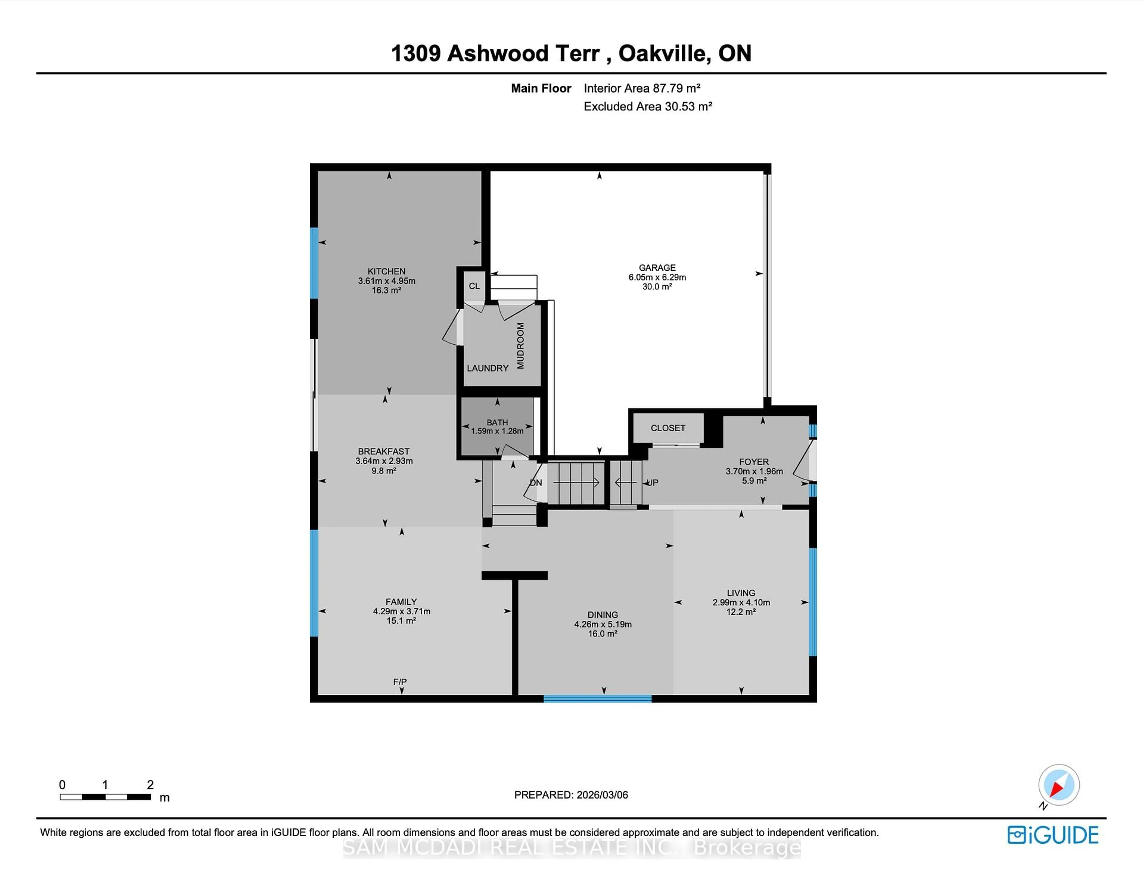 Floor plan for 1309 Ashwood Terr, Oakville Ontario L6M 4A7