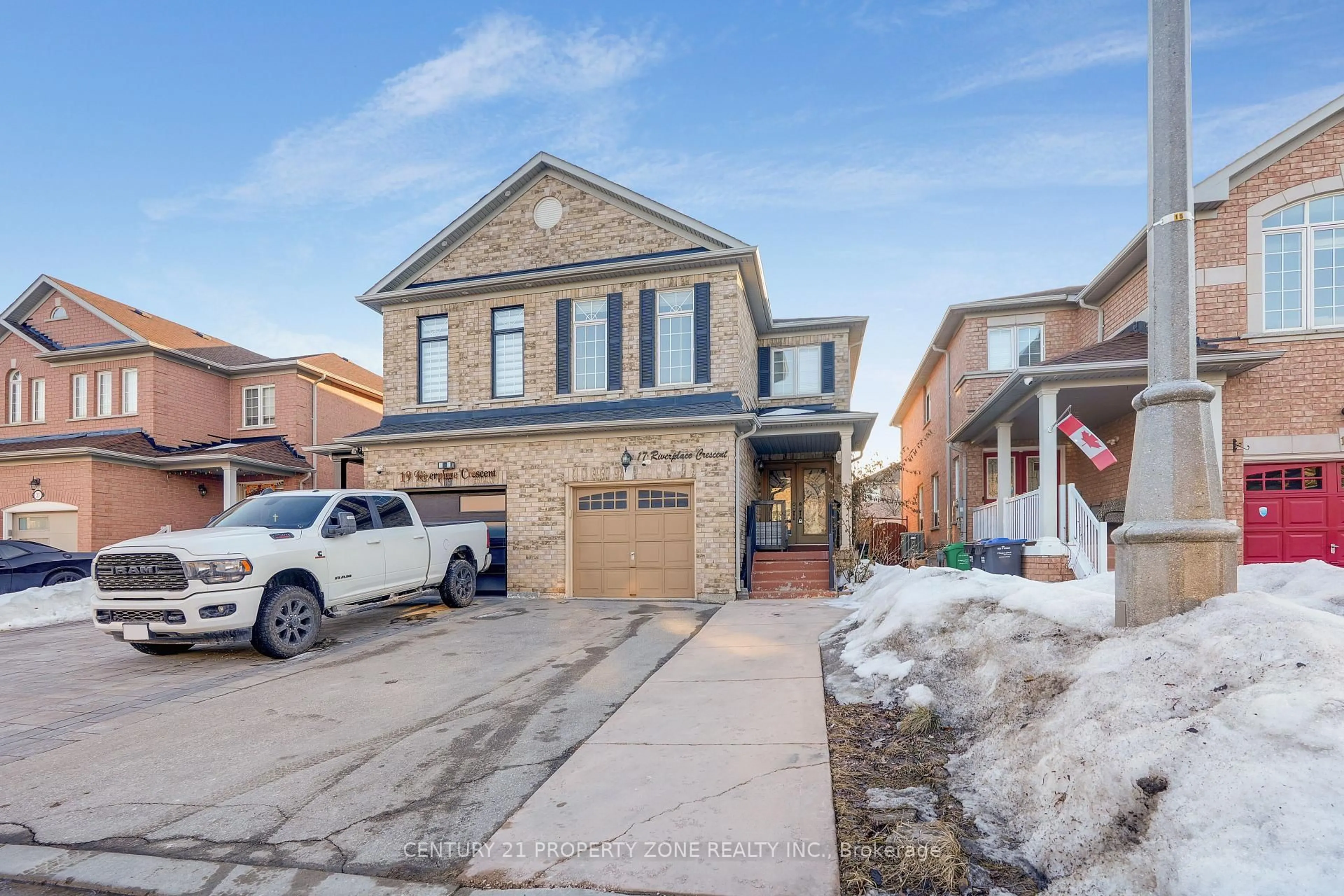 Home with brick exterior material, street for 17 Riverplace Cres, Brampton Ontario L6P 2N2