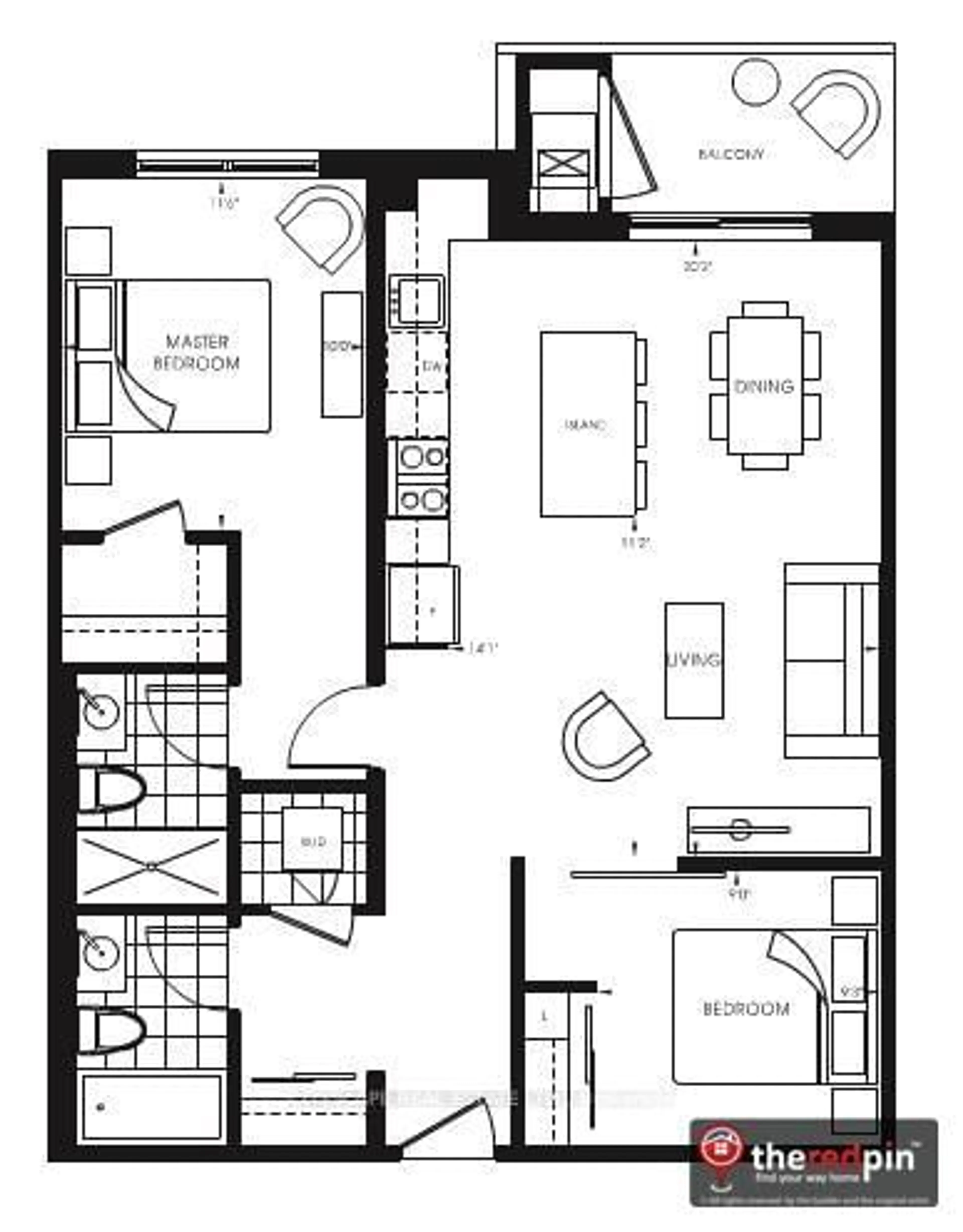 Floor plan for 3170 Erin Mills Pkwy #429, Mississauga Ontario L5L 0B6