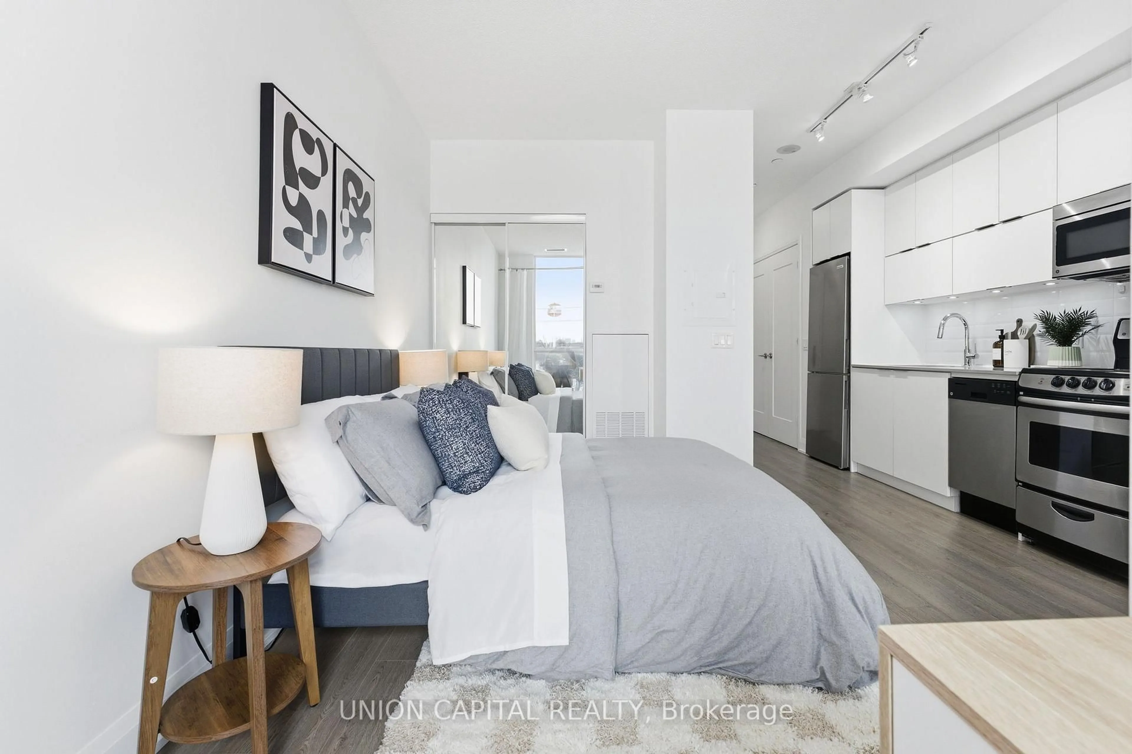 Bedroom with bed, unknown for 56 Annie Craig Dr #305, Toronto Ontario M8V 0C8