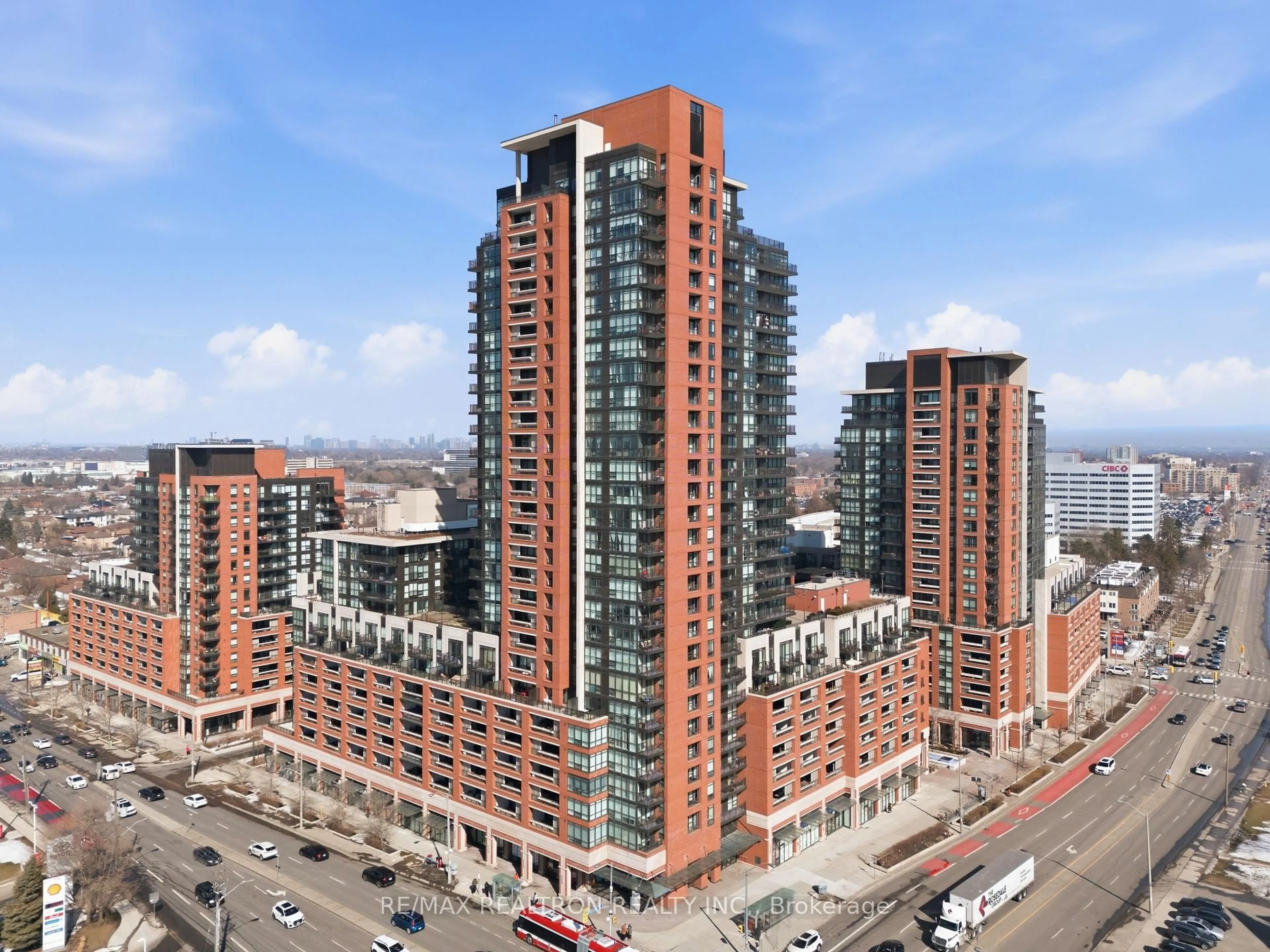 A pic from outside/outdoor area/front of a property/back of a property/a pic from drone, city buildings view from balcony for 830 Lawrence Ave #446, Toronto Ontario M6A 0B6