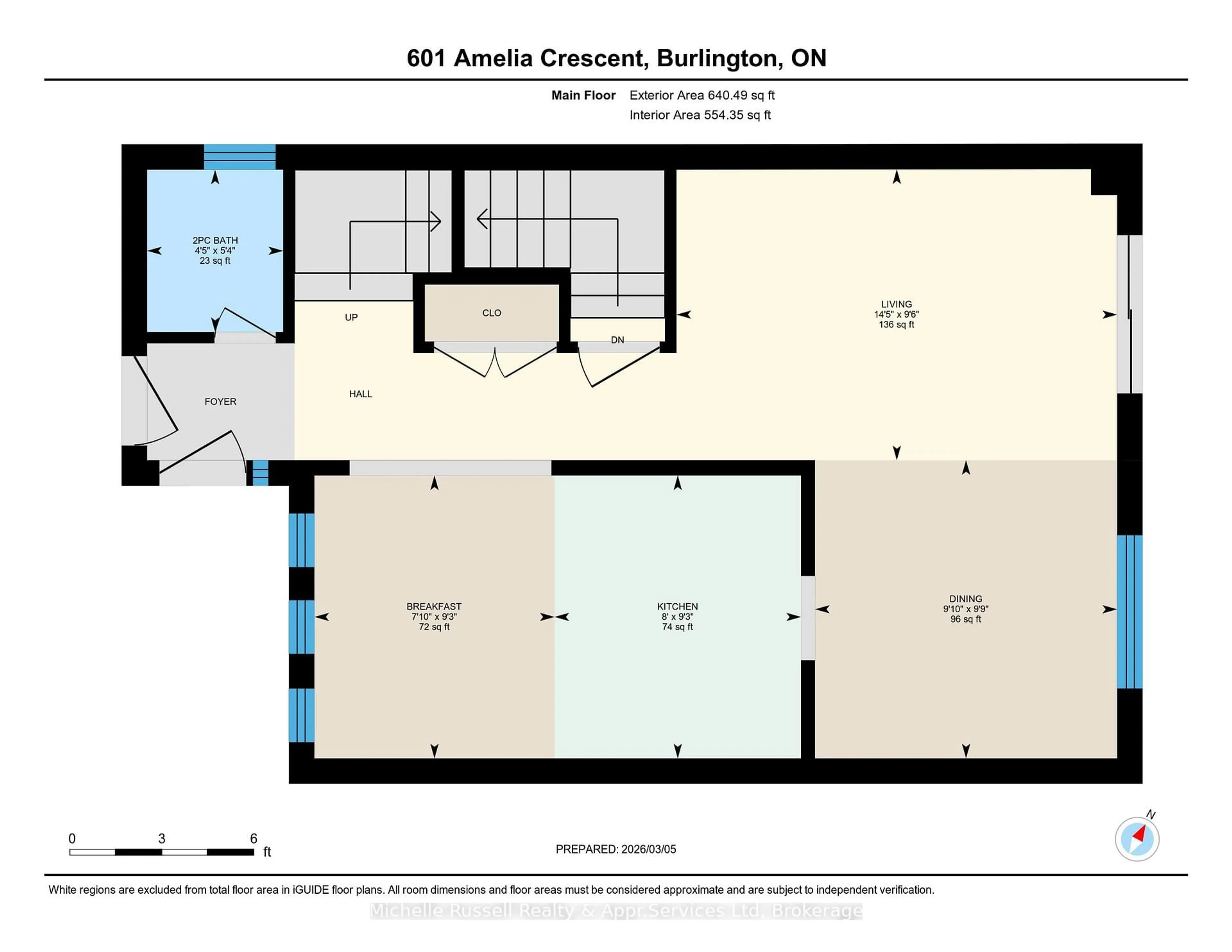 Floor plan for 601 Amelia Cres, Burlington Ontario L7L 6E4