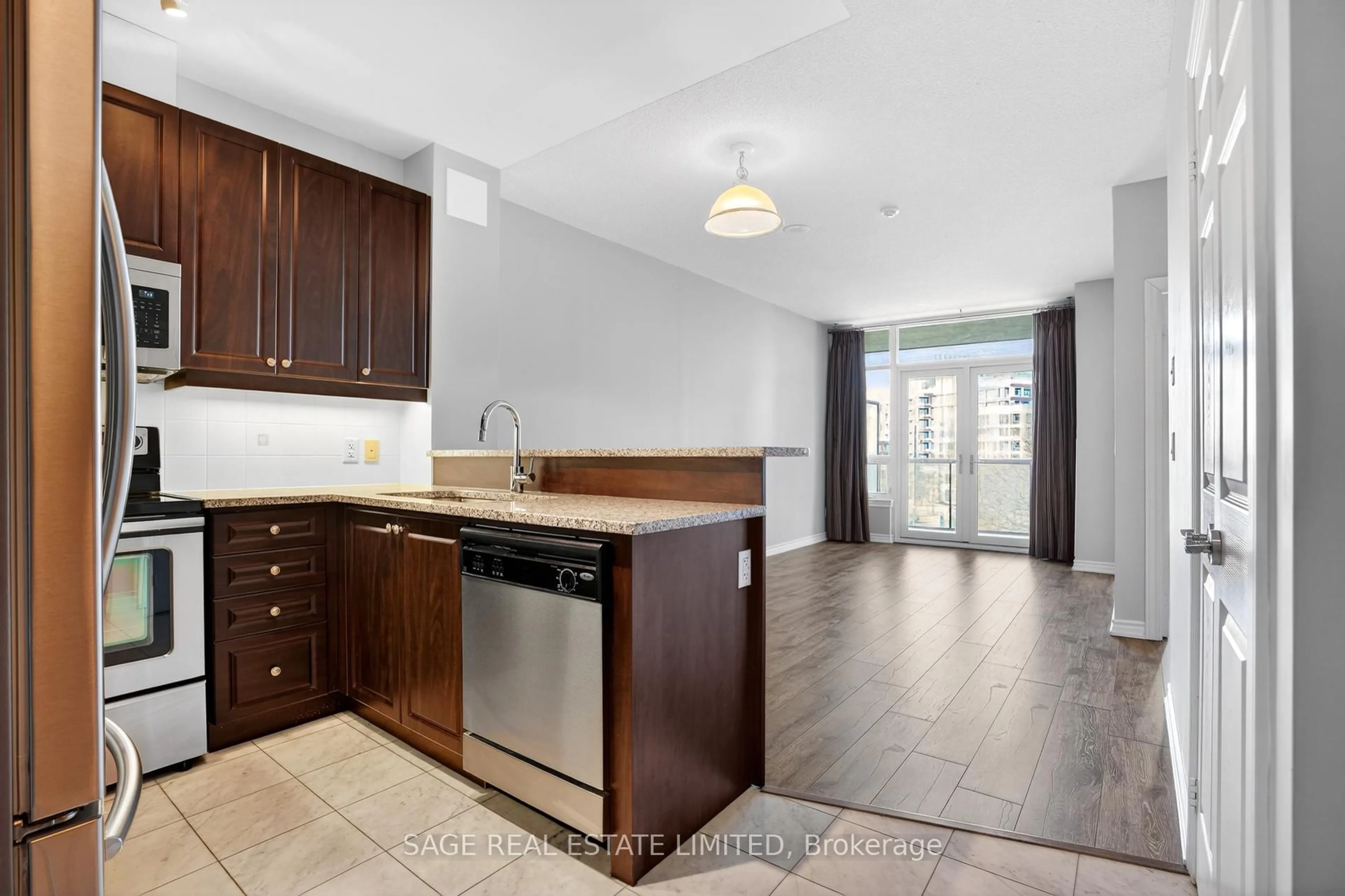 Open concept kitchen, unknown for 1135 Royal York Rd #414, Toronto Ontario M9A 0C3