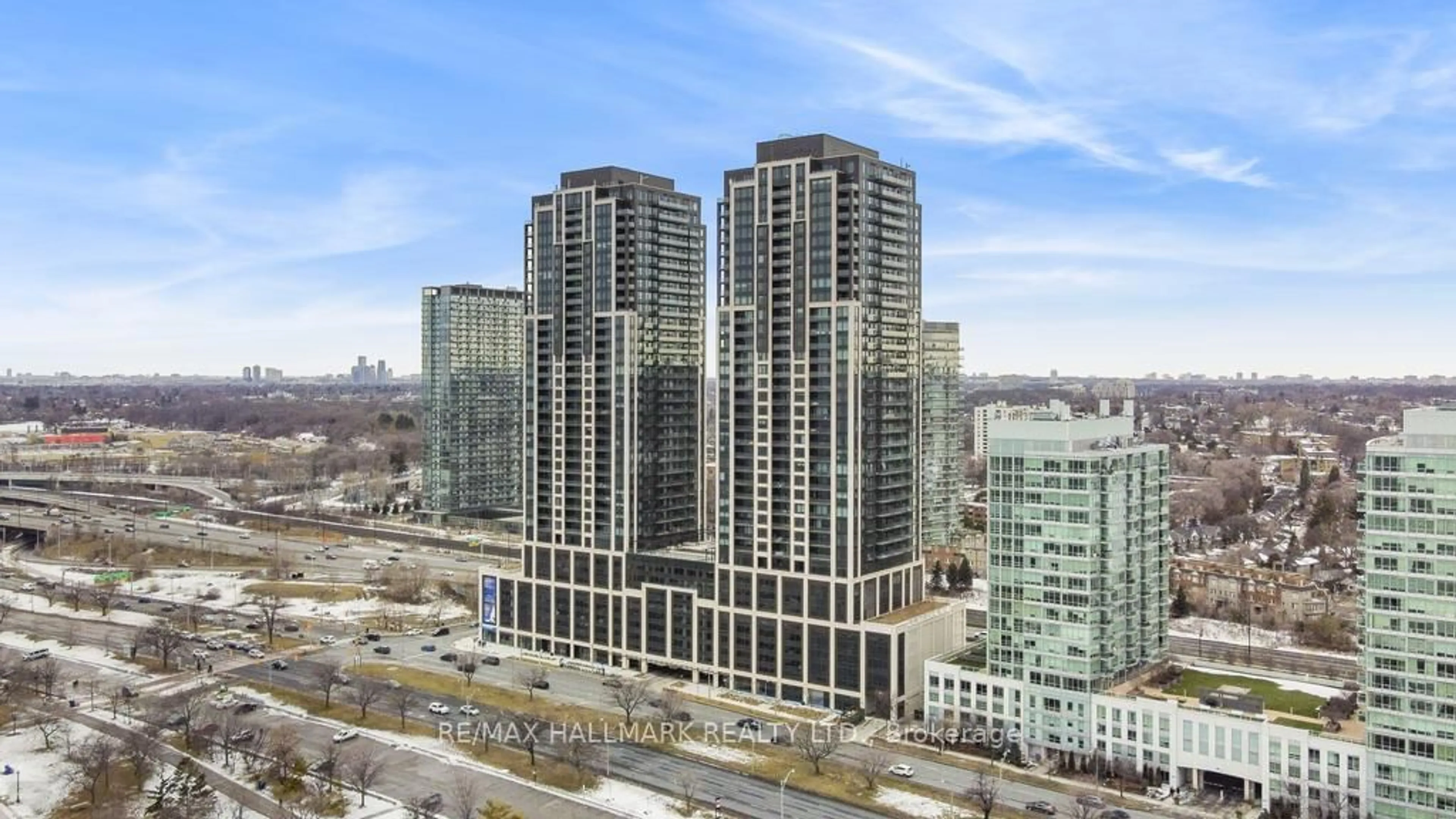 A pic from outside/outdoor area/front of a property/back of a property/a pic from drone, city buildings view from balcony for 1928 Lake Shore Blvd #2907, Toronto Ontario M6S 0B1