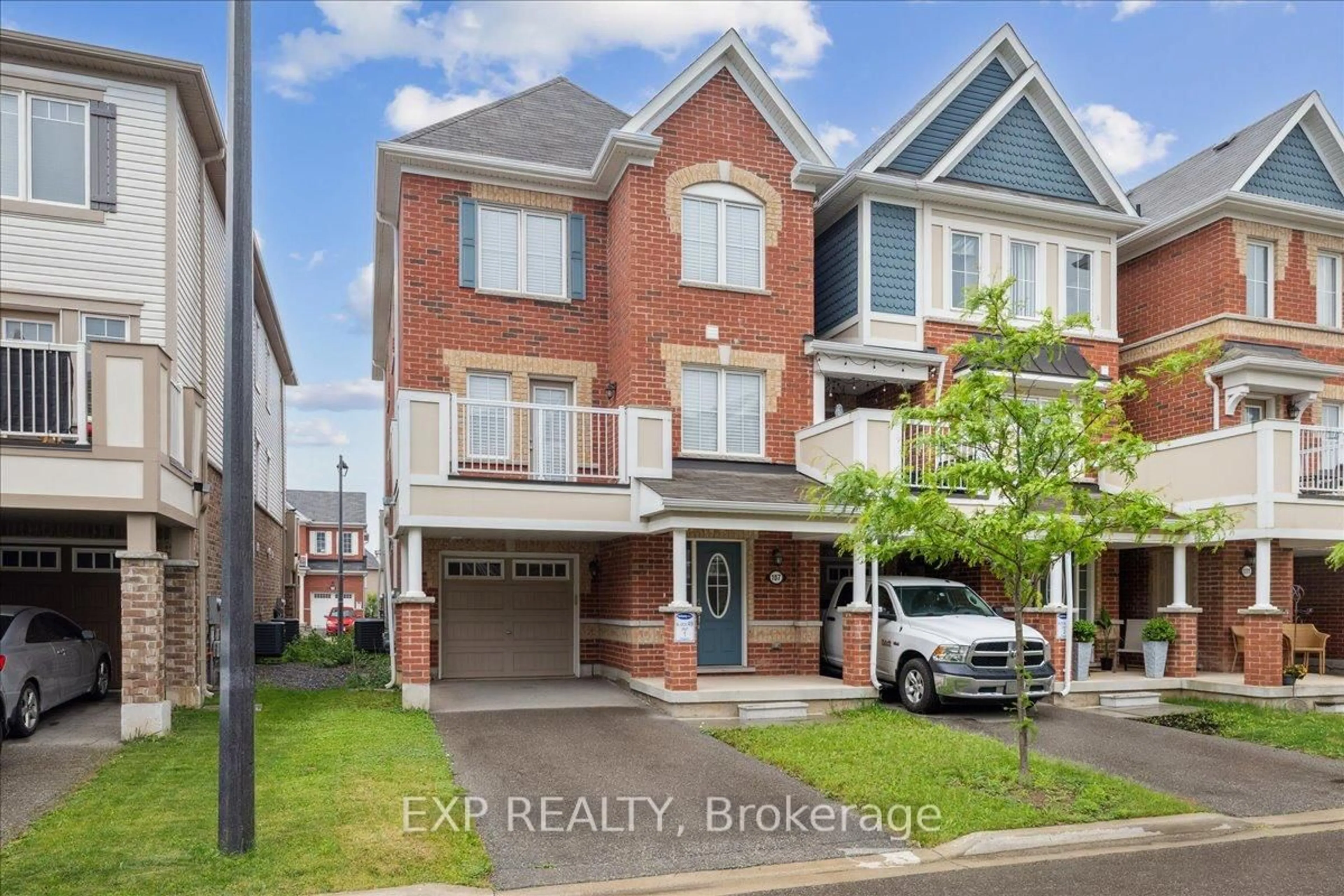 Home with brick exterior material, street for 107 Lemieux Crt, Milton Ontario L9E 1E9