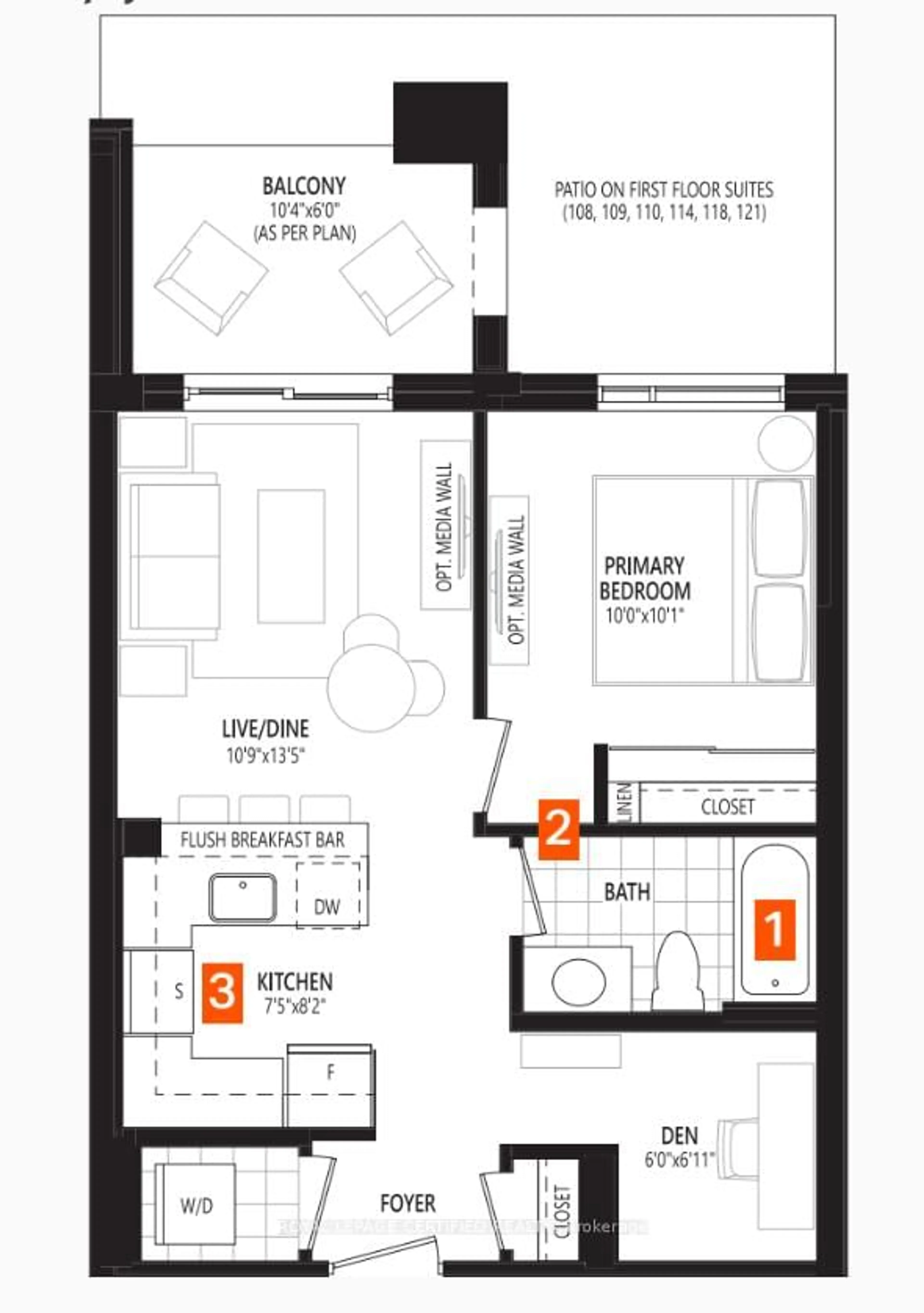 Floor plan for 470 Gordon Krantz Ave #308, Milton Ontario L9E 1Z3