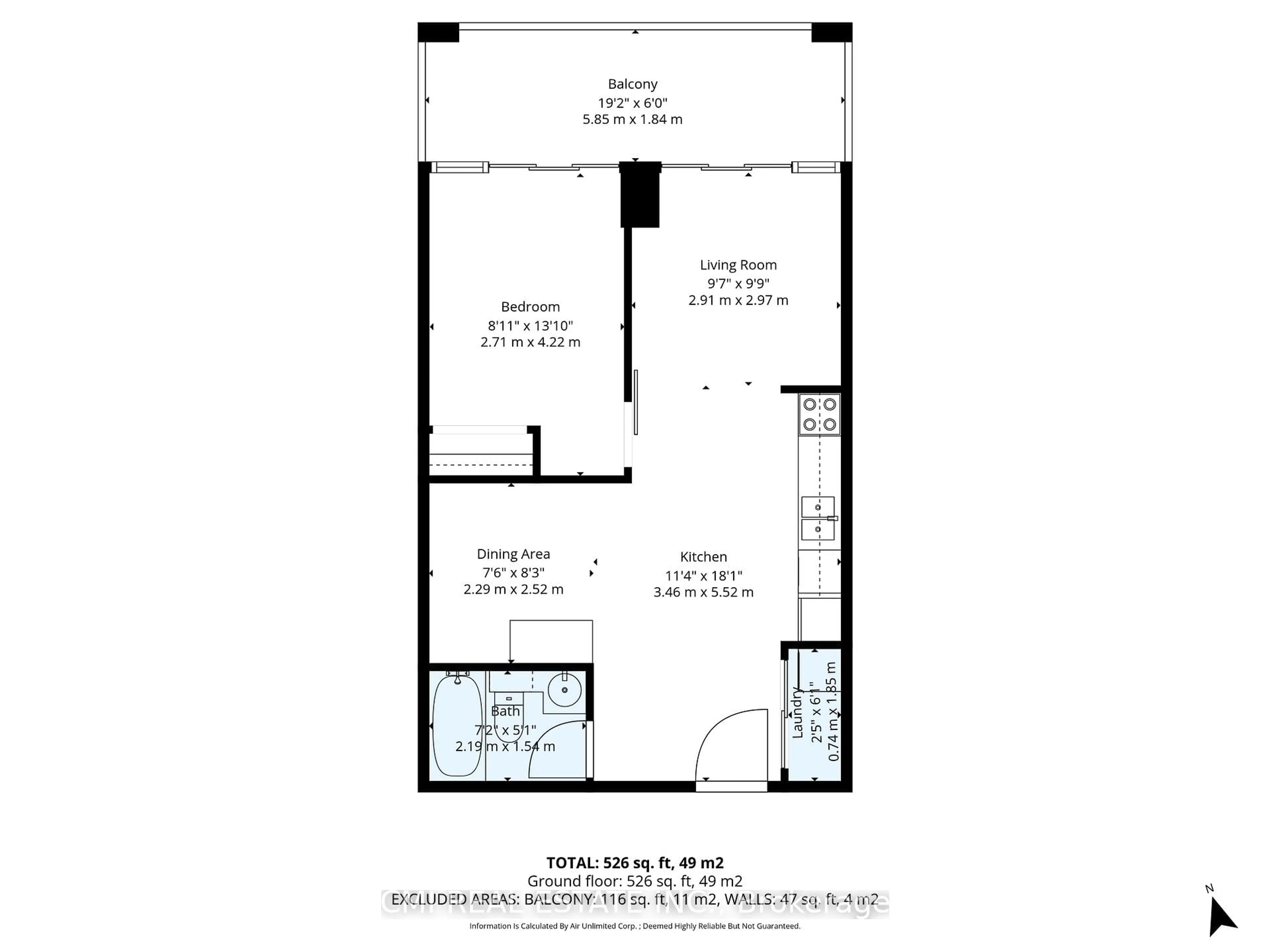 Floor plan for 1050 The Queens Way #615, Toronto Ontario M8Z 0A8