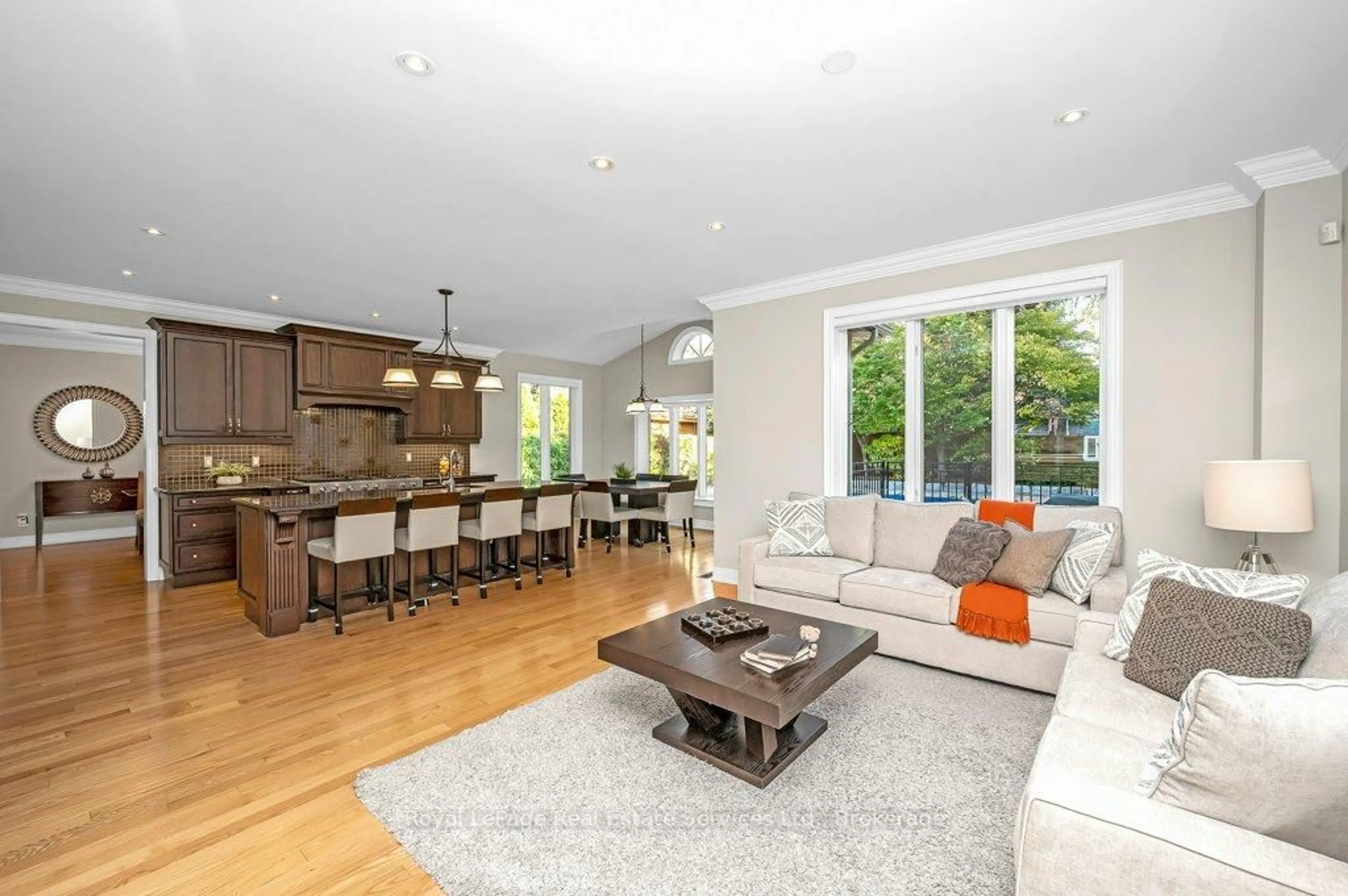 Open concept kitchen, wood/laminate floor for 2373 Gamble Rd, Oakville Ontario L6H 7V6