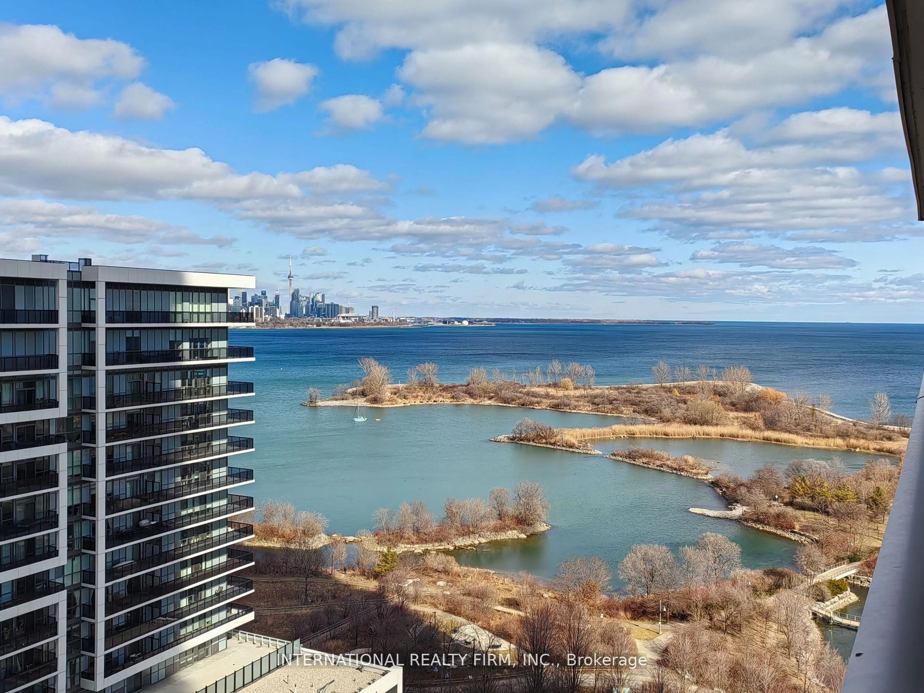 A pic from outside/outdoor area/front of a property/back of a property/a pic from drone, water/lake/river/ocean view for 33 Shore Breeze Dr #1608, Toronto Ontario M8V 0G1