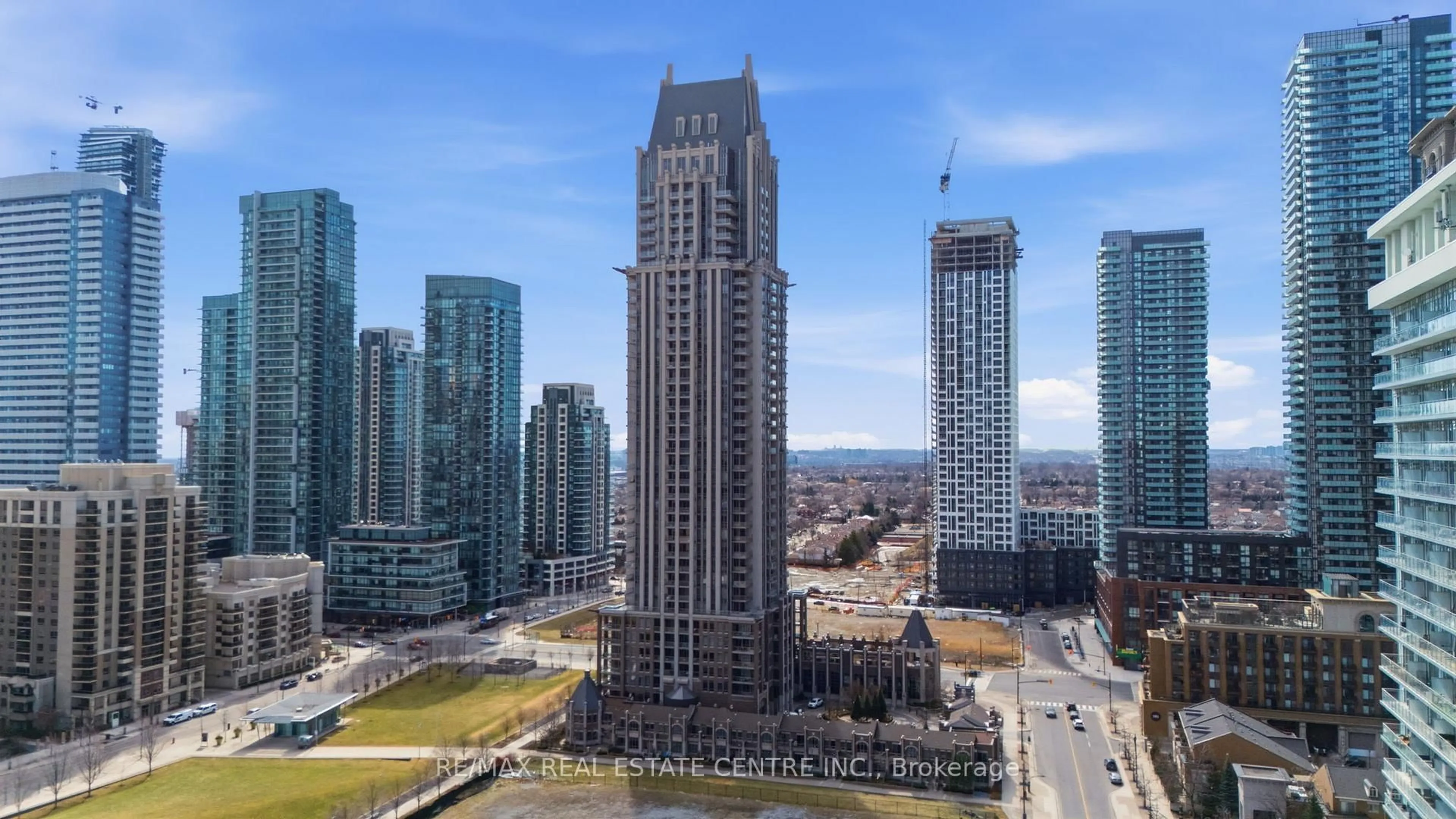 A pic from outside/outdoor area/front of a property/back of a property/a pic from drone, city buildings view from balcony for 388 Prince of Wales Dr #1805, Mississauga Ontario L5B 0A1